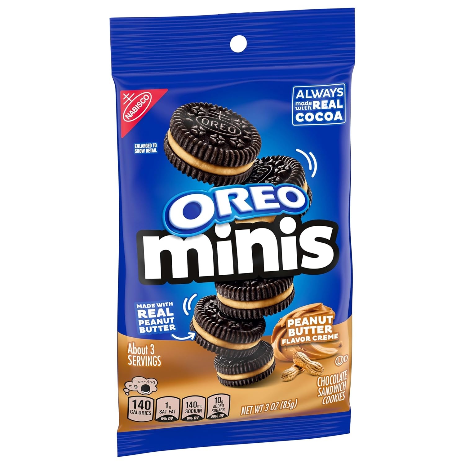 image:imageOREO Mini Peanut Butter Chocolate Sandwich Cookies 123 oz Packs