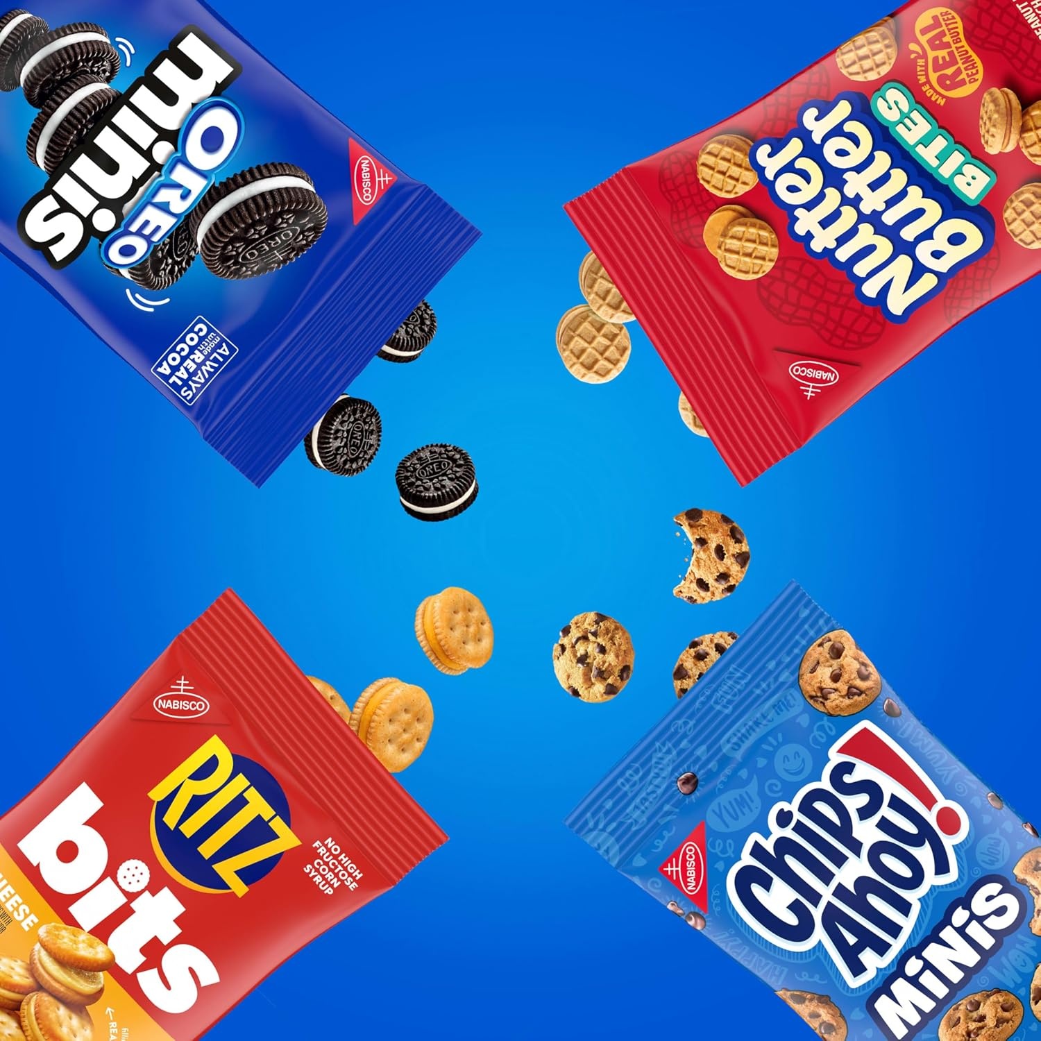 image:imageOREO Minis Cookies CHIPS AHOY Minis Cookies Nutter Butter Bites amp RITZ Bits Cheese Crackers Variety Pack 15 Snack Packs3 Ounce Pack of 1