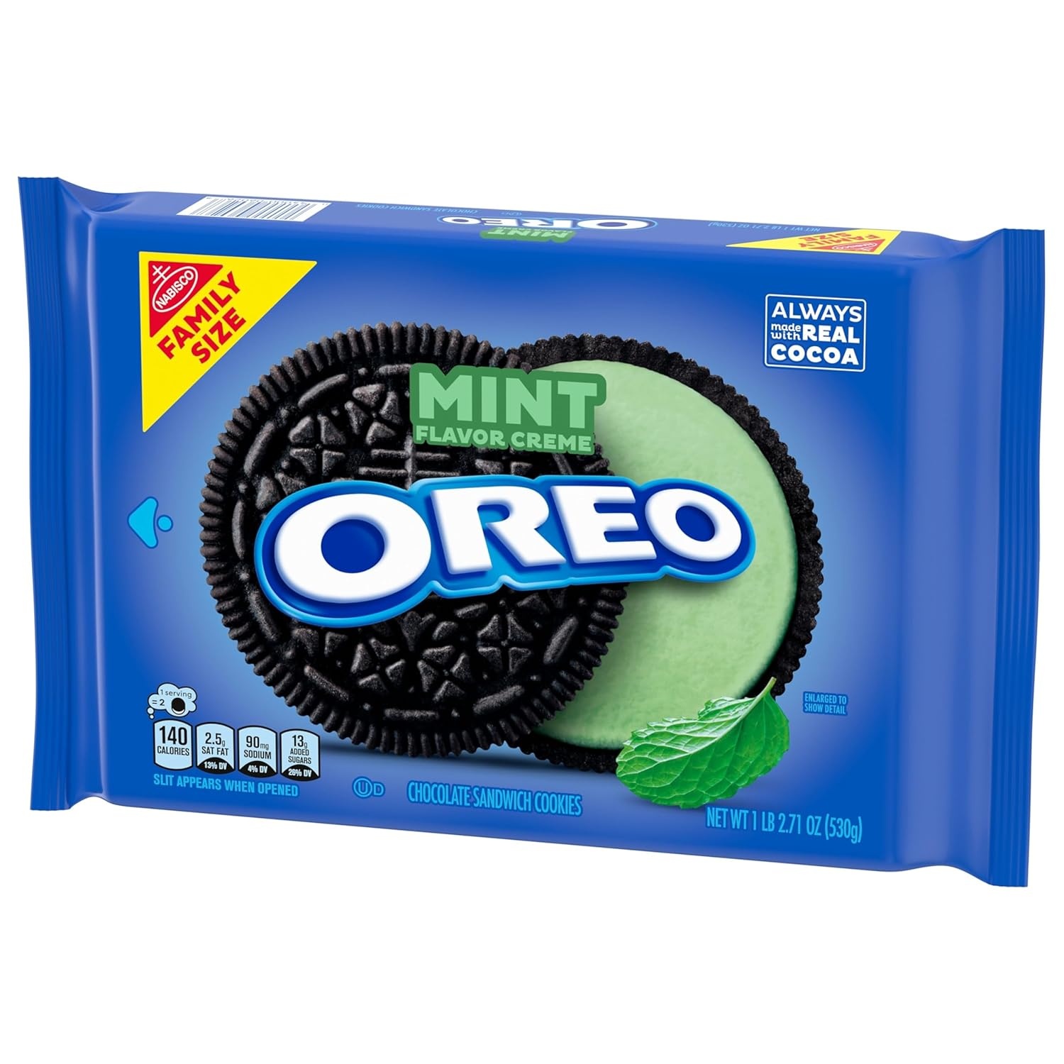 image:imageOREO Mint Creme Chocolate Sandwich Cookies Family Size 121871 oz Packs