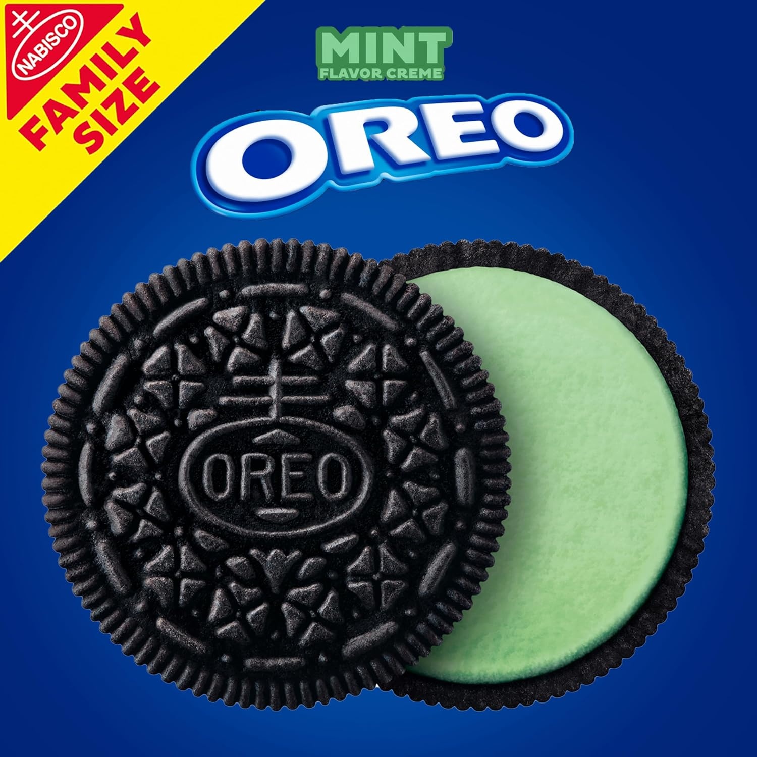 image:imageOREO Mint Creme Chocolate Sandwich Cookies Family Size 121871 oz Packs