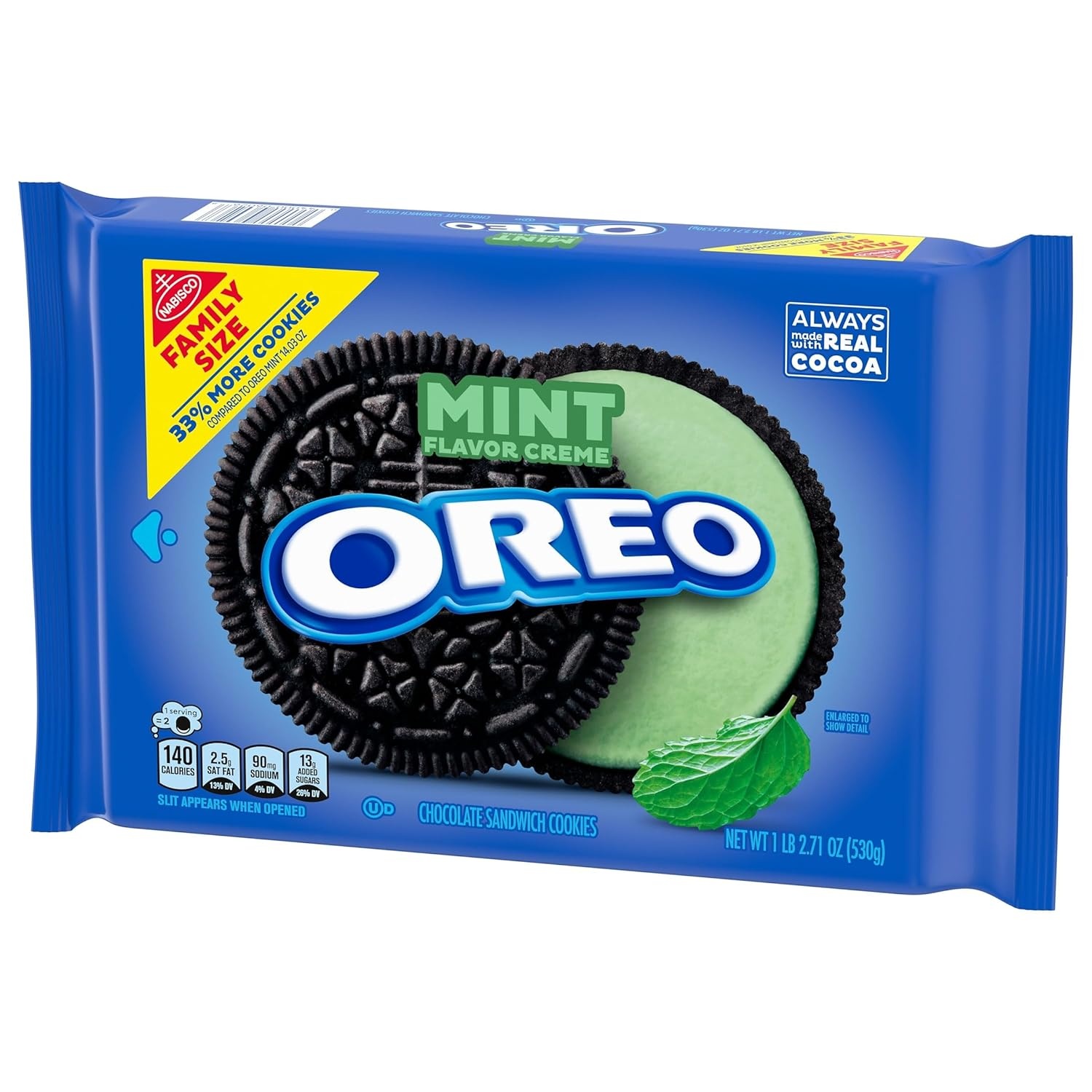 image:imageOREO Mint Creme Chocolate Sandwich Cookies Family Size 1871 oz1871 Ounce Pack of 1