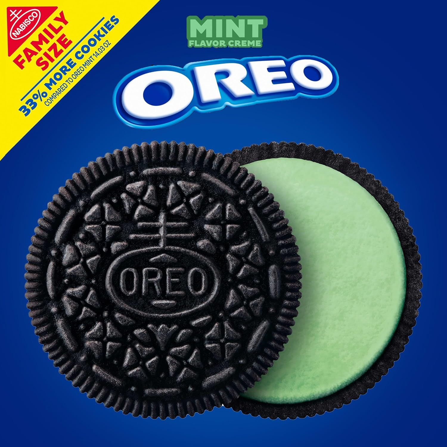 image:imageOREO Mint Creme Chocolate Sandwich Cookies Family Size 1871 oz1871 Ounce Pack of 1
