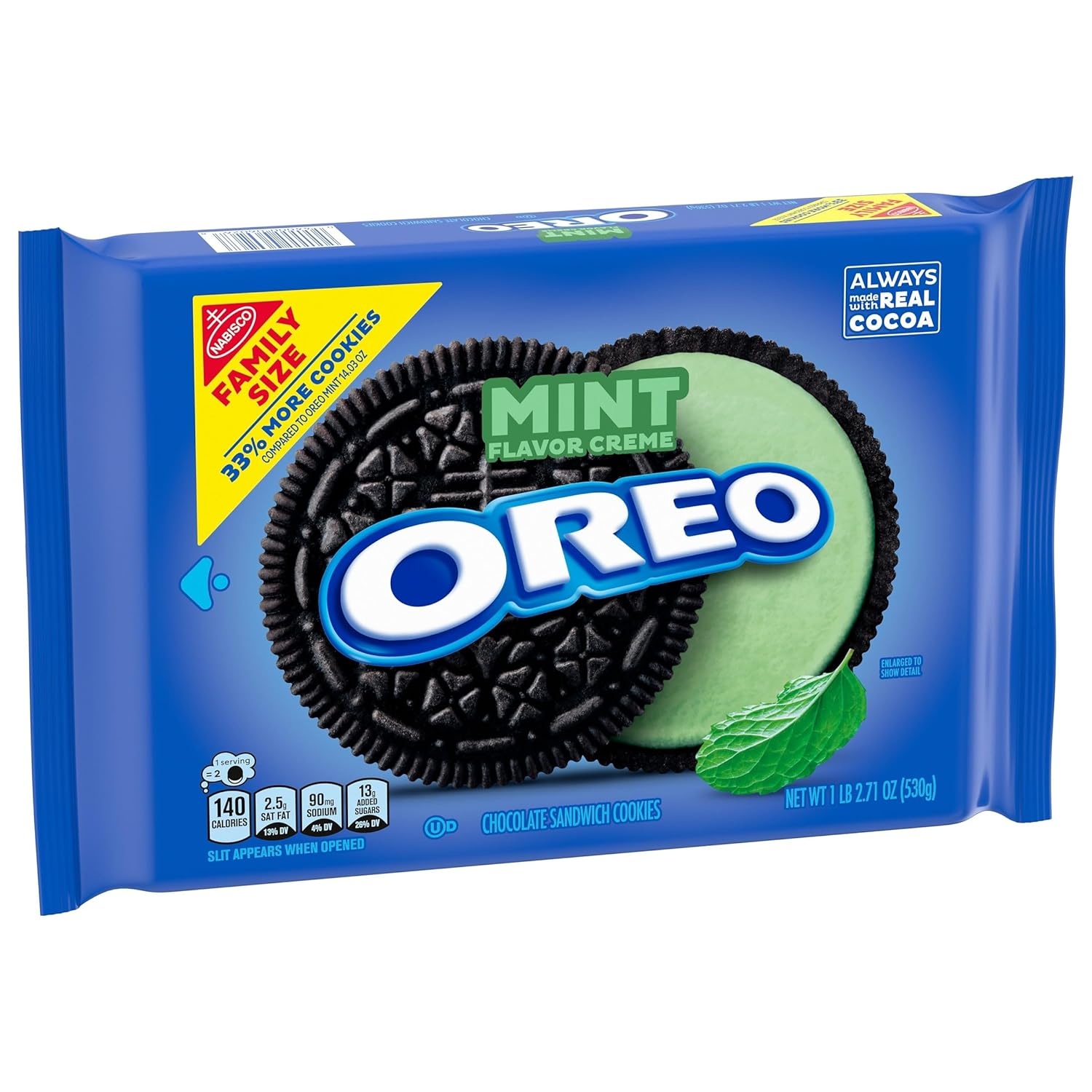 image:imageOREO Mint Creme Chocolate Sandwich Cookies Family Size 1871 oz1871 Ounce Pack of 1
