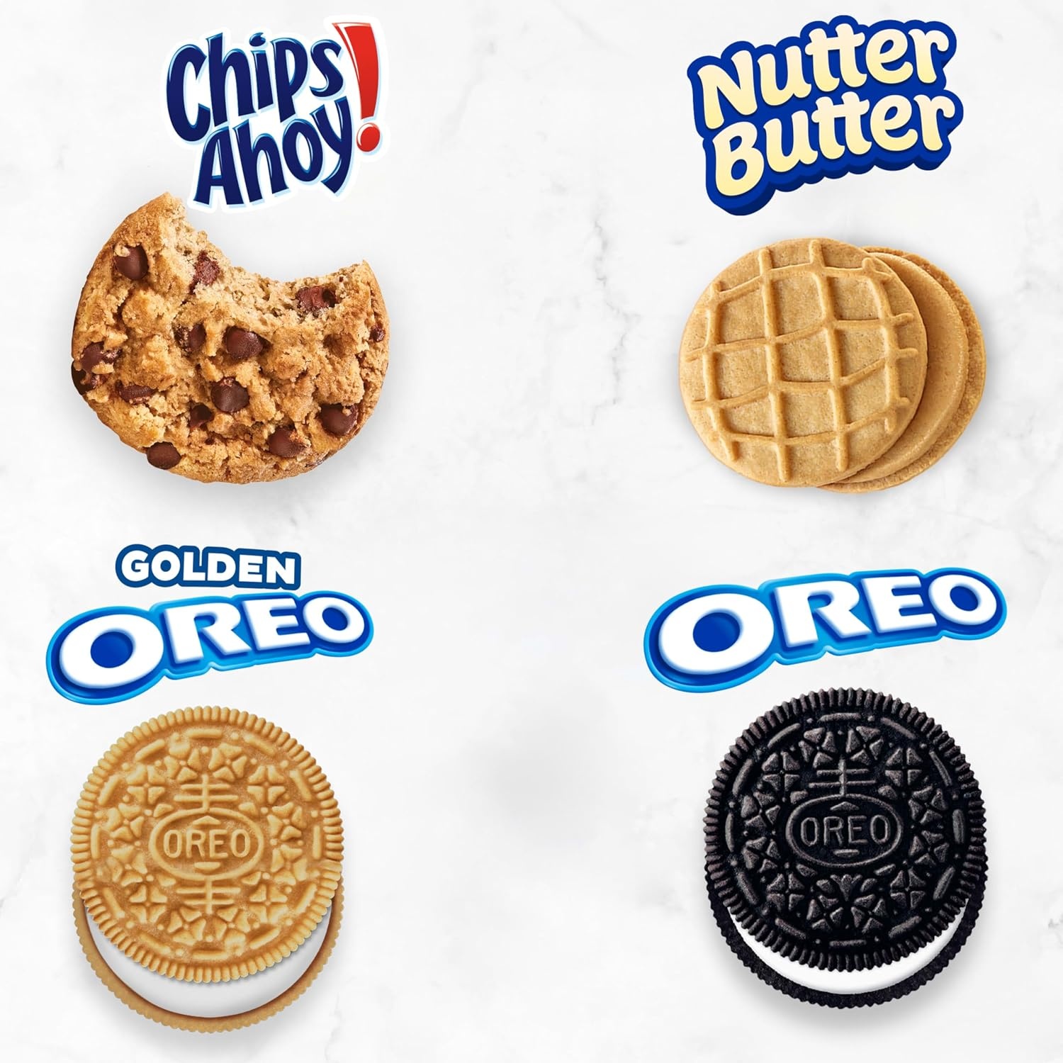 image:imageOREO Original OREO Golden CHIPS AHOY amp Nutter Butter Cookie Snacks Variety Pack 56 Snack Packs 2 Cookies Per Pack