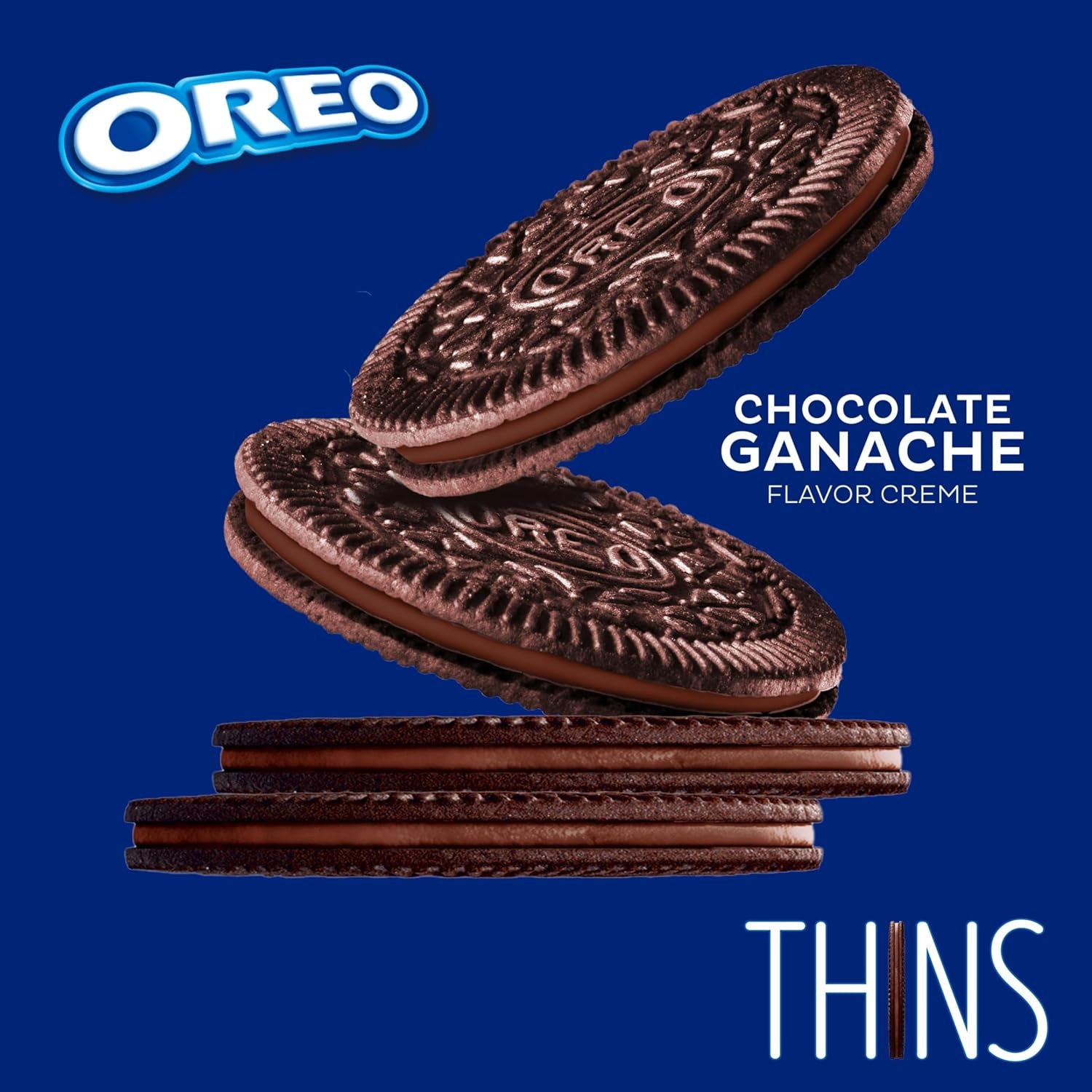 image:imageOREO Thins Chocolate Ganache Creme Chocolate Sandwich Cookies Family Size 1233 oz1233 Ounce Pack of 1