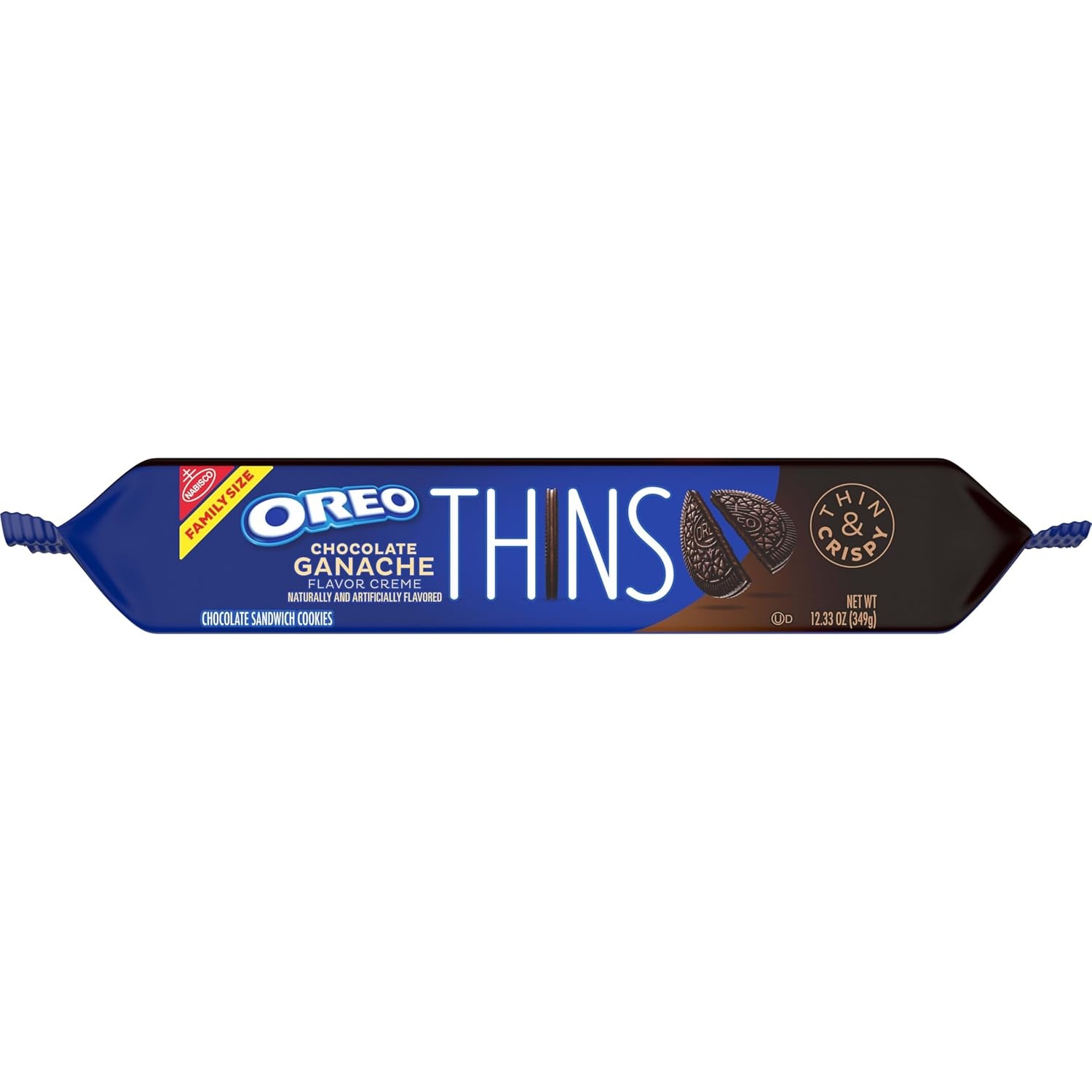 image:imageOREO Thins Chocolate Ganache Creme Chocolate Sandwich Cookies Family Size 1233 oz1233 Ounce Pack of 1