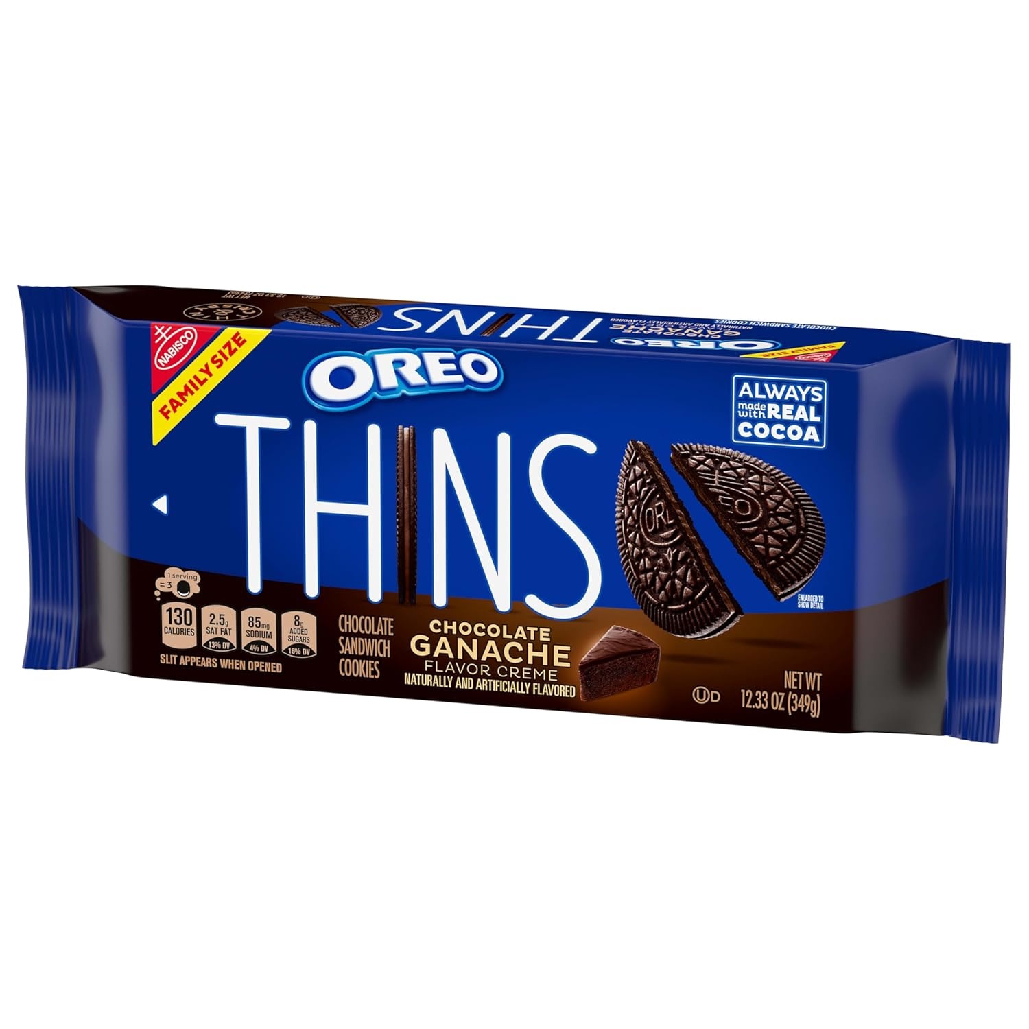image:imageOREO Thins Chocolate Ganache Creme Chocolate Sandwich Cookies Family Size 1233 oz1233 Ounce Pack of 1