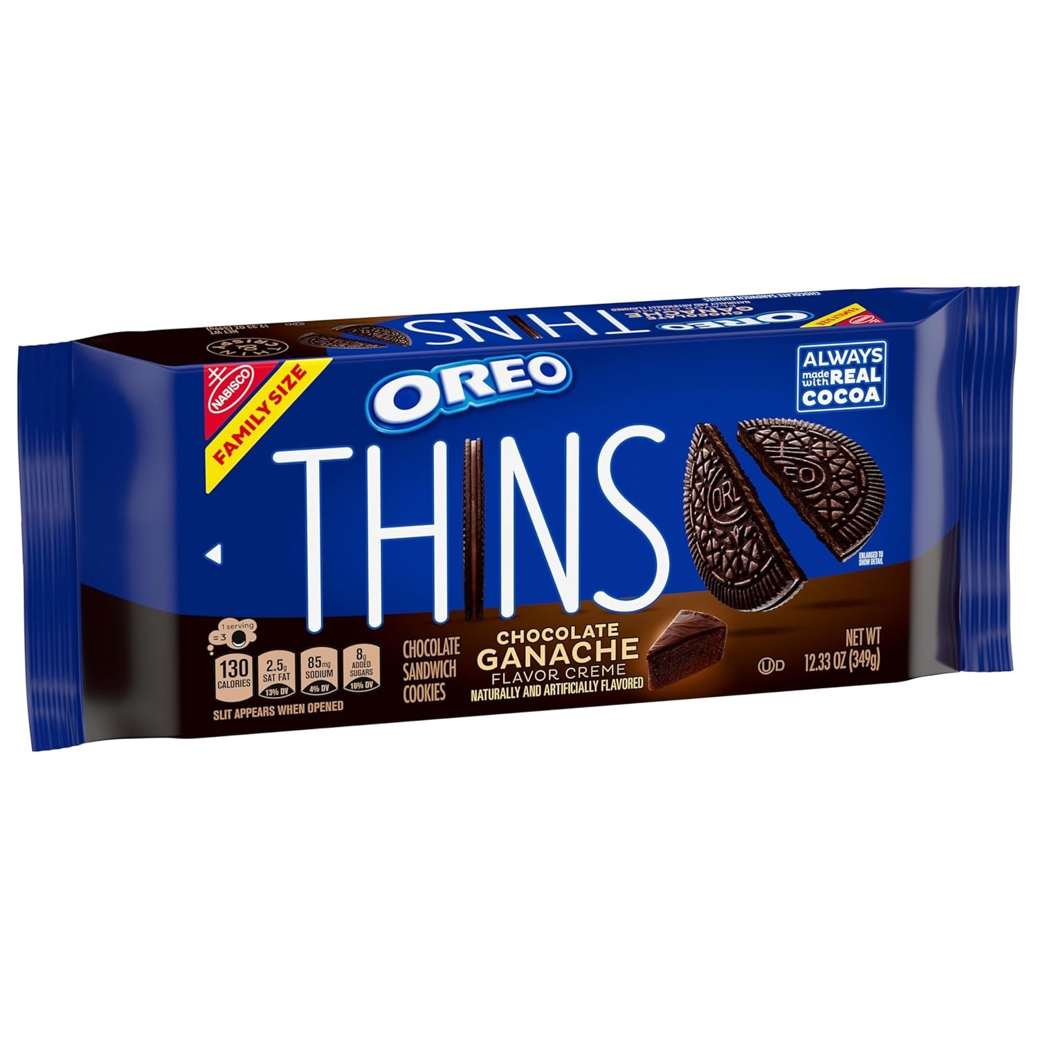 image:imageOREO Thins Chocolate Ganache Creme Chocolate Sandwich Cookies Family Size 1233 oz1233 Ounce Pack of 1