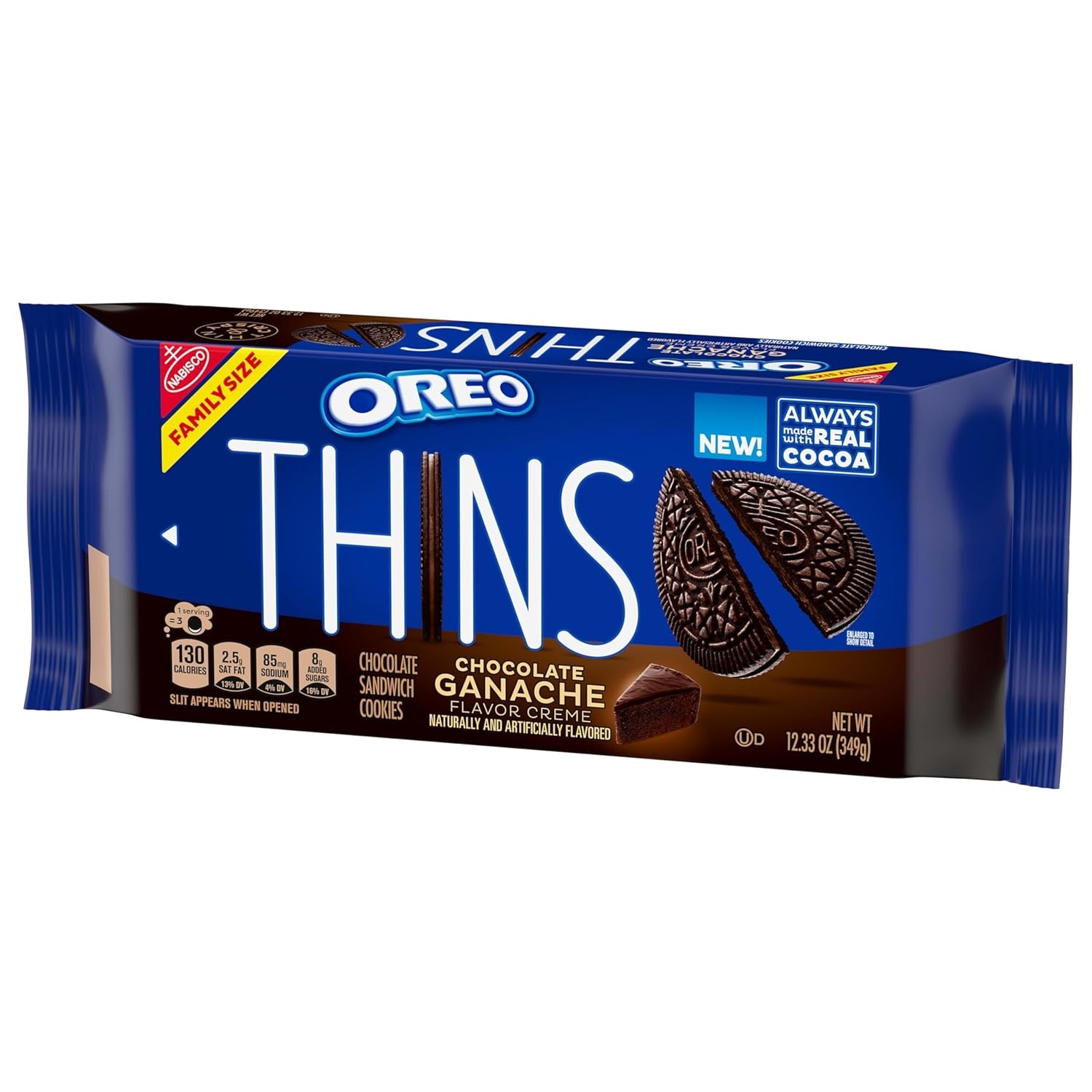 image:imageOREO Thins Chocolate Ganache Creme Chocolate Sandwich Cookies Family Size 1233 oz1233 Ounce Pack of 2
