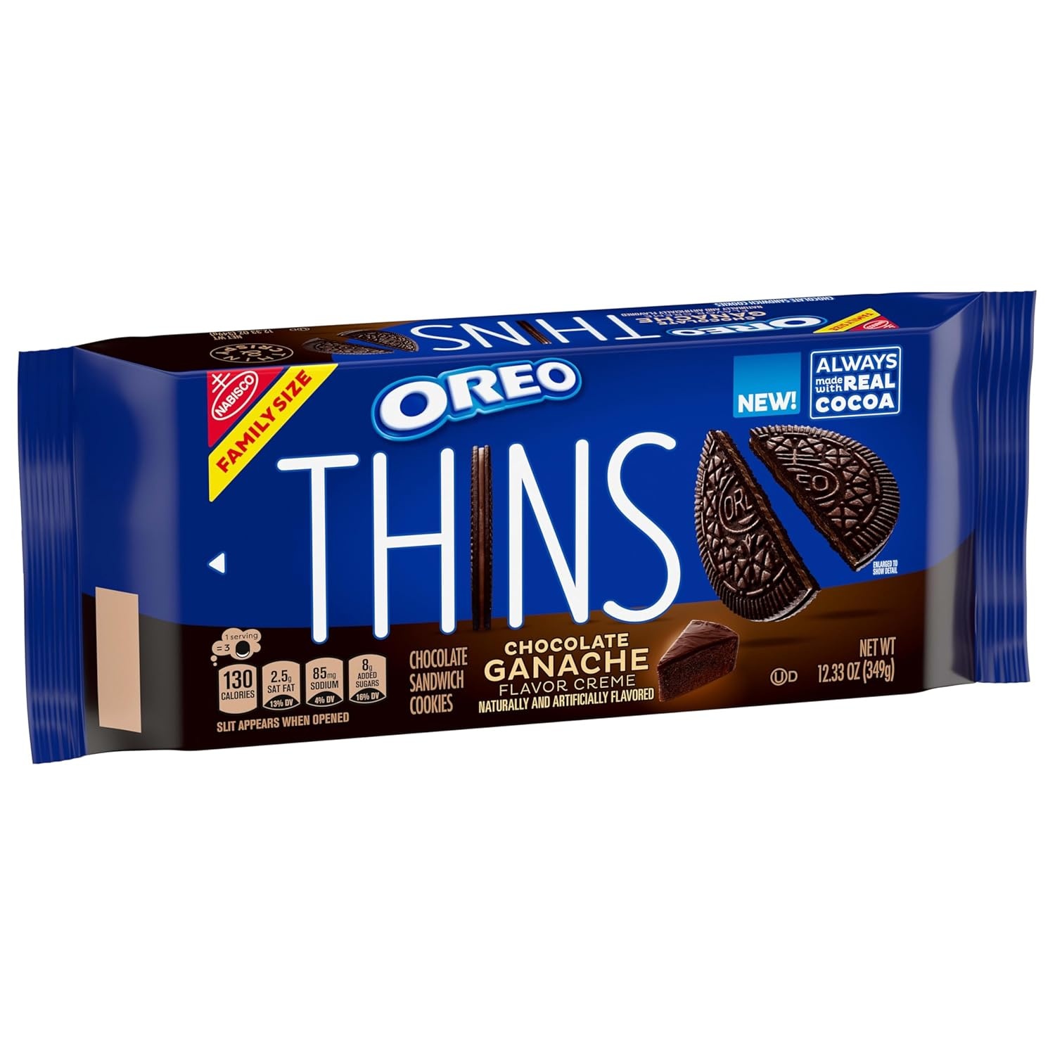 image:imageOREO Thins Chocolate Ganache Creme Chocolate Sandwich Cookies Family Size 1233 oz1233 Ounce Pack of 2