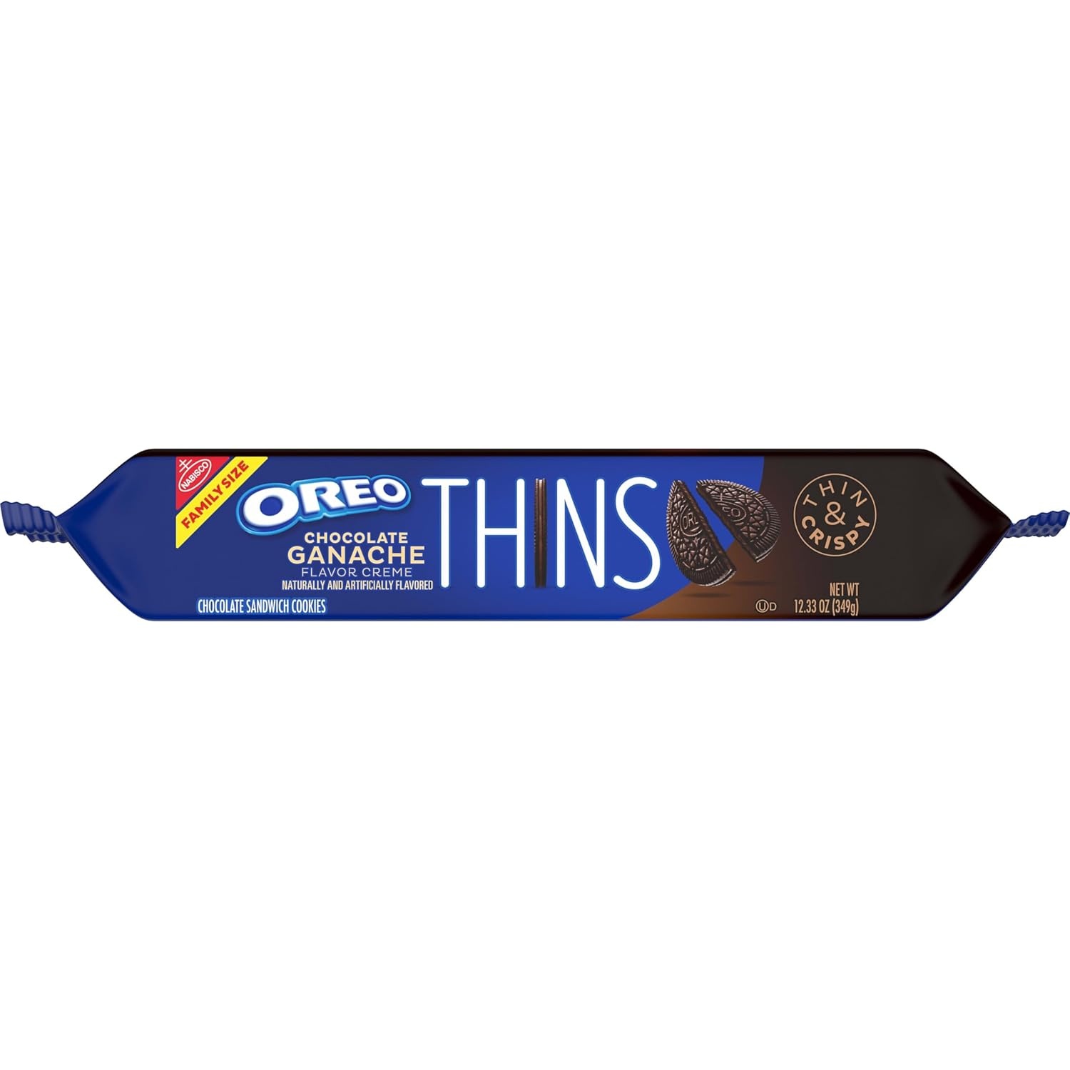 image:imageOREO Thins Chocolate Ganache Creme Chocolate Sandwich Cookies Family Size 1233 oz1233 Ounce Pack of 2