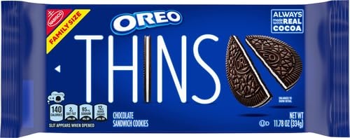 image:imageOREO Thins Chocolate Sandwich Cookies Family Size 1178 oz1178 Ounce Pack of 2