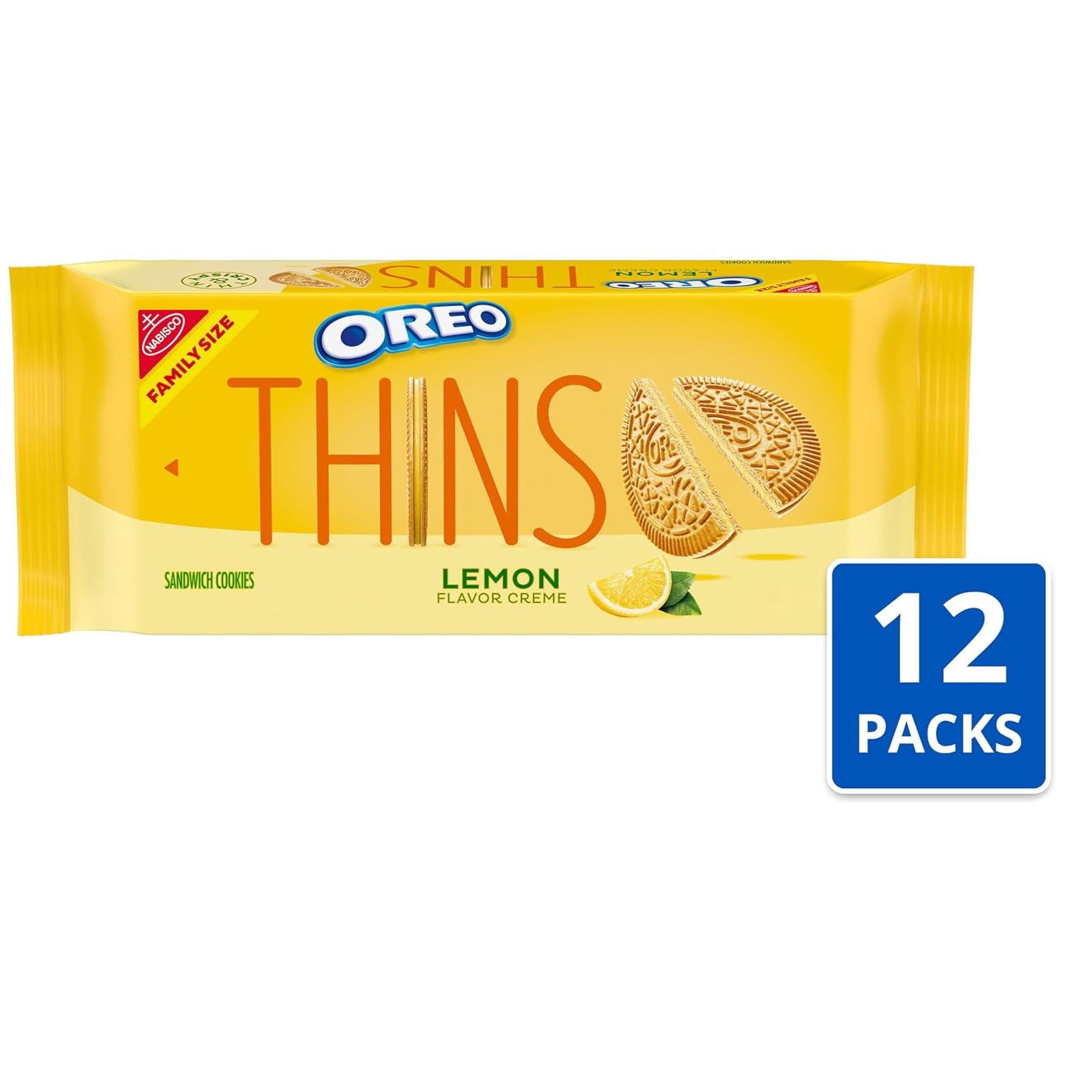 image:imageOREO Thins Lemon Creme Sandwich Cookies Family Size 121178 oz Packs
