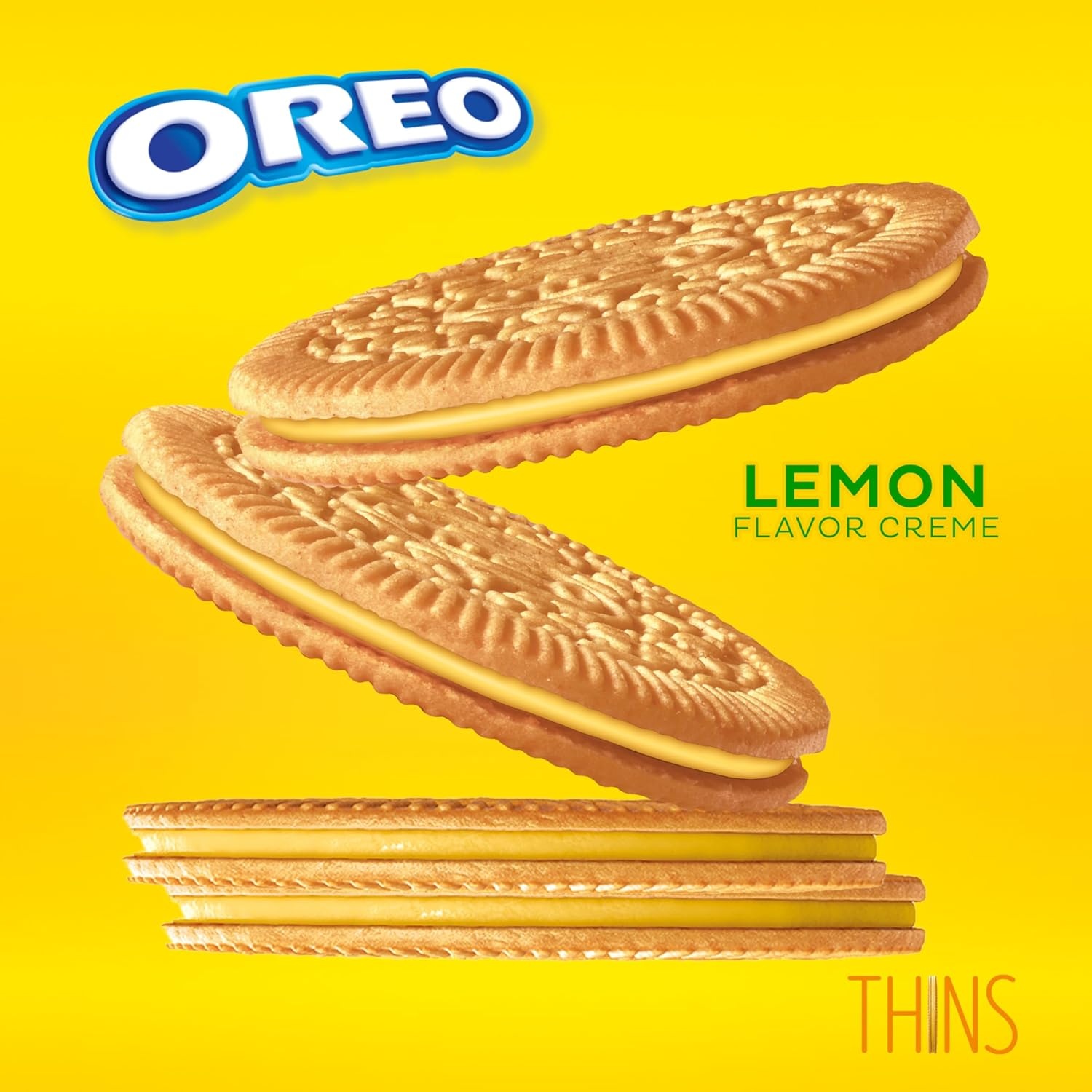 image:imageOREO Thins Lemon Creme Sandwich Cookies Family Size 121178 oz Packs