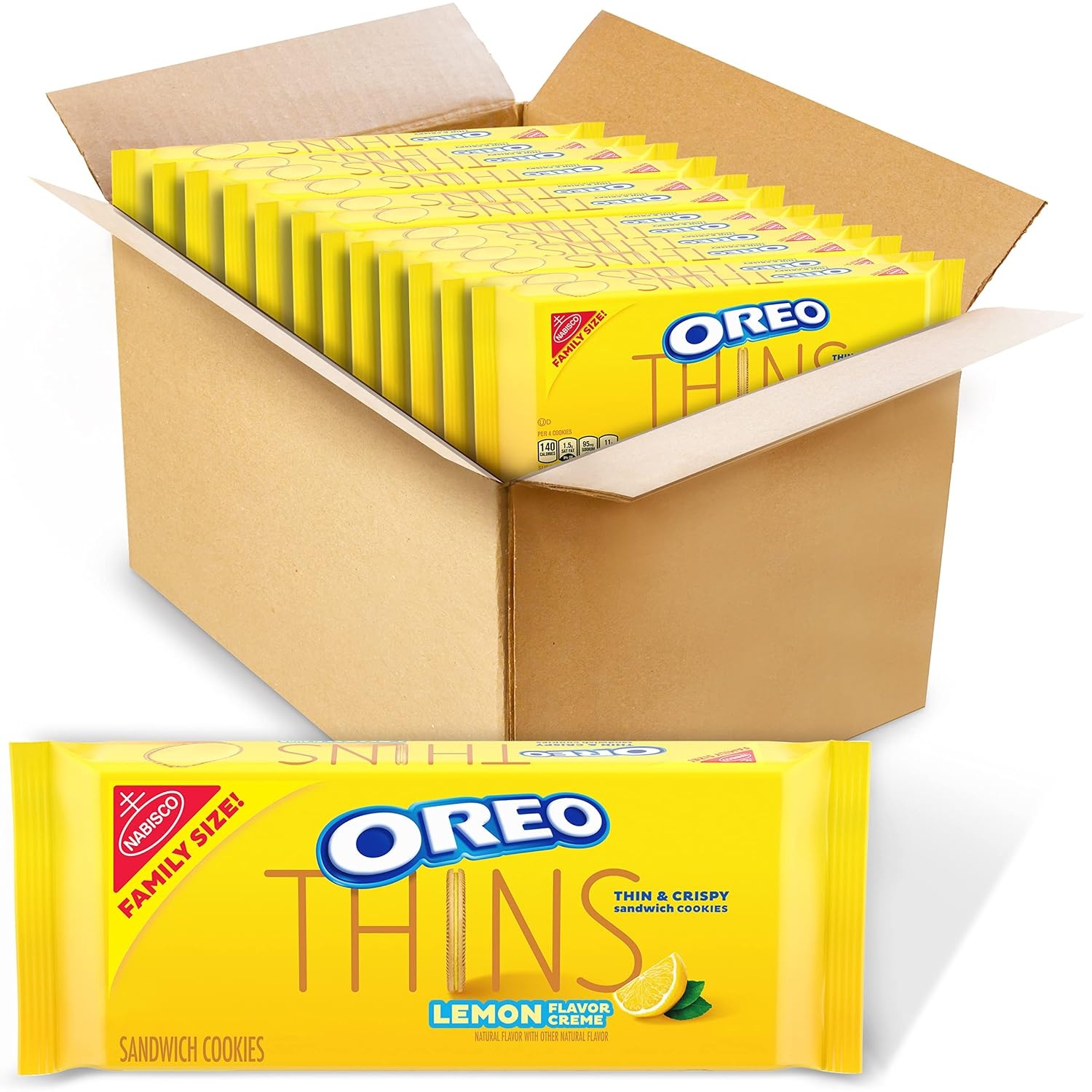 image:imageOREO Thins Lemon Creme Sandwich Cookies Family Size 12131 oz PacksLemon