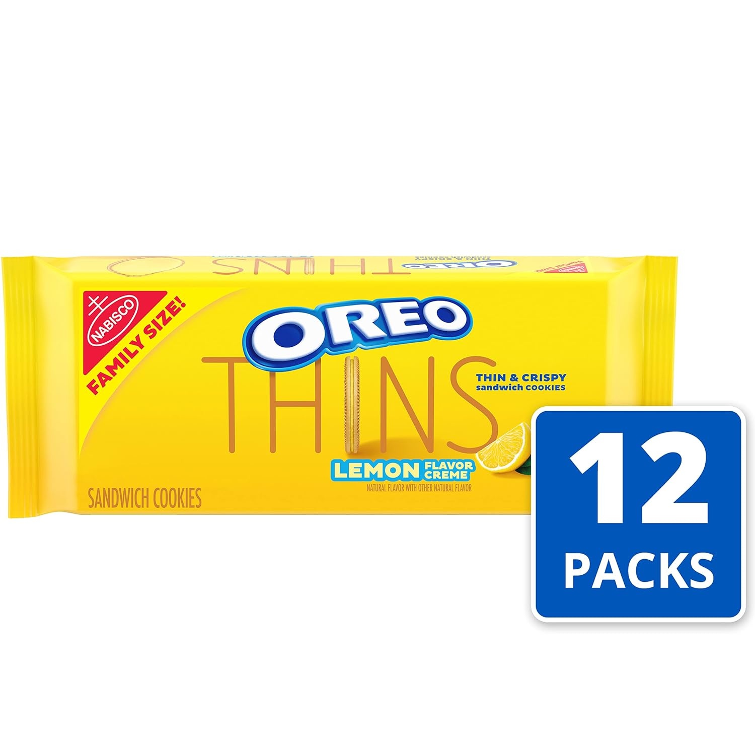 image:imageOREO Thins Lemon Creme Sandwich Cookies Family Size 12131 oz PacksLemon