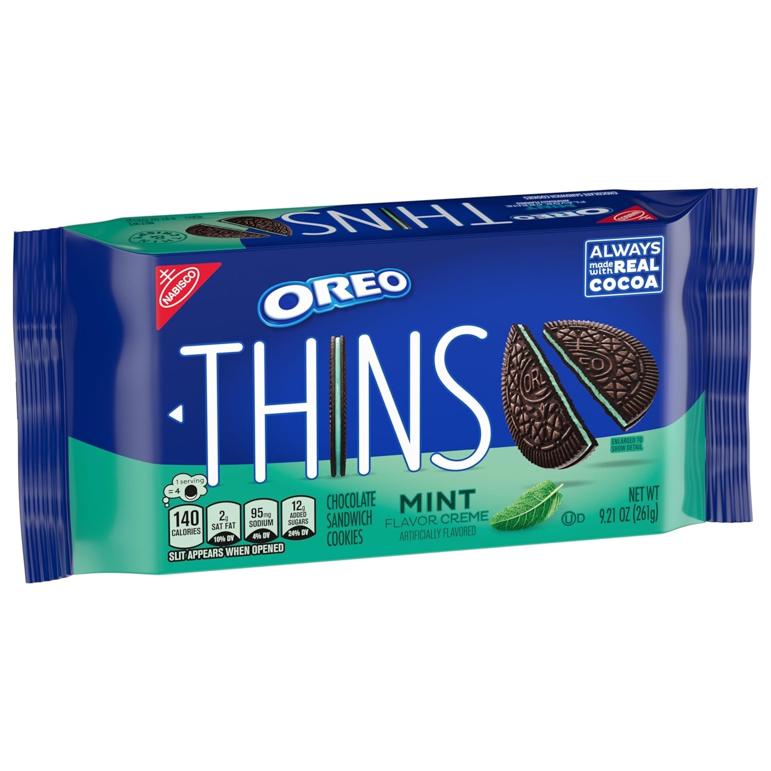 image:imageOREO Thins Mint Creme Chocolate Sandwich Cookies 12921 oz Packs