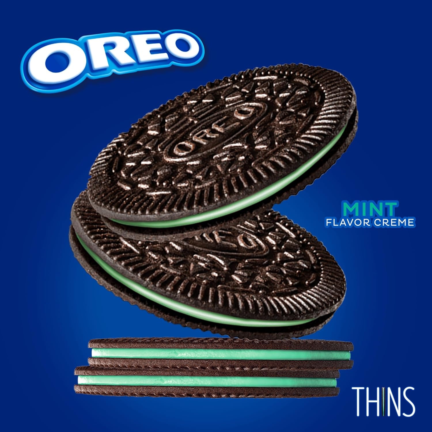 image:imageOREO Thins Mint Creme Chocolate Sandwich Cookies 12921 oz Packs