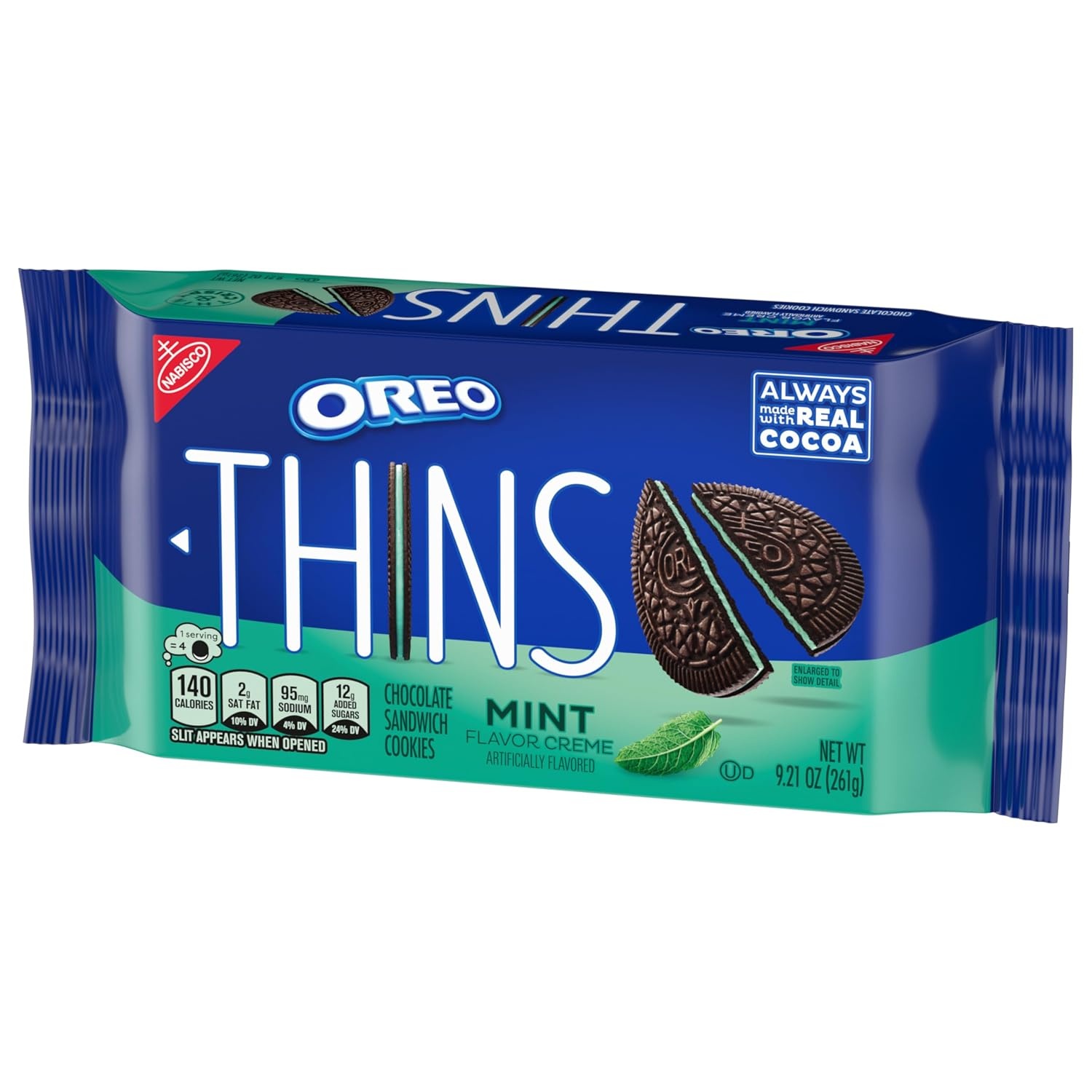image:imageOREO Thins Mint Creme Chocolate Sandwich Cookies 12921 oz Packs