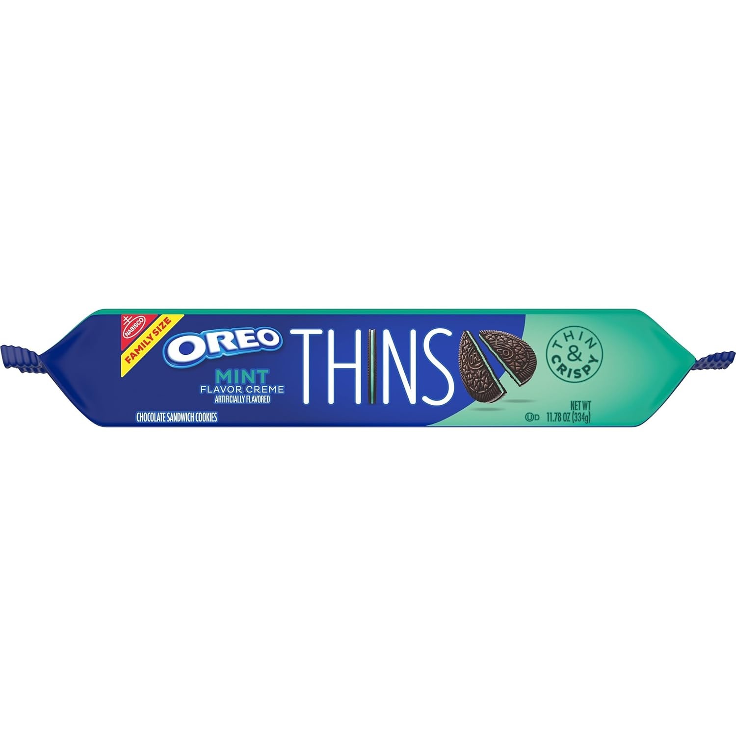 image:imageOREO Thins Mint Creme Chocolate Sandwich Cookies Family Size 1178 oz1178 Ounce Pack of 1