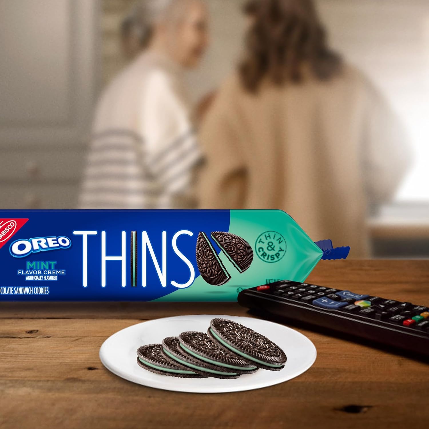 image:imageOREO Thins Mint Creme Chocolate Sandwich Cookies Family Size 1178 oz1178 Ounce Pack of 1