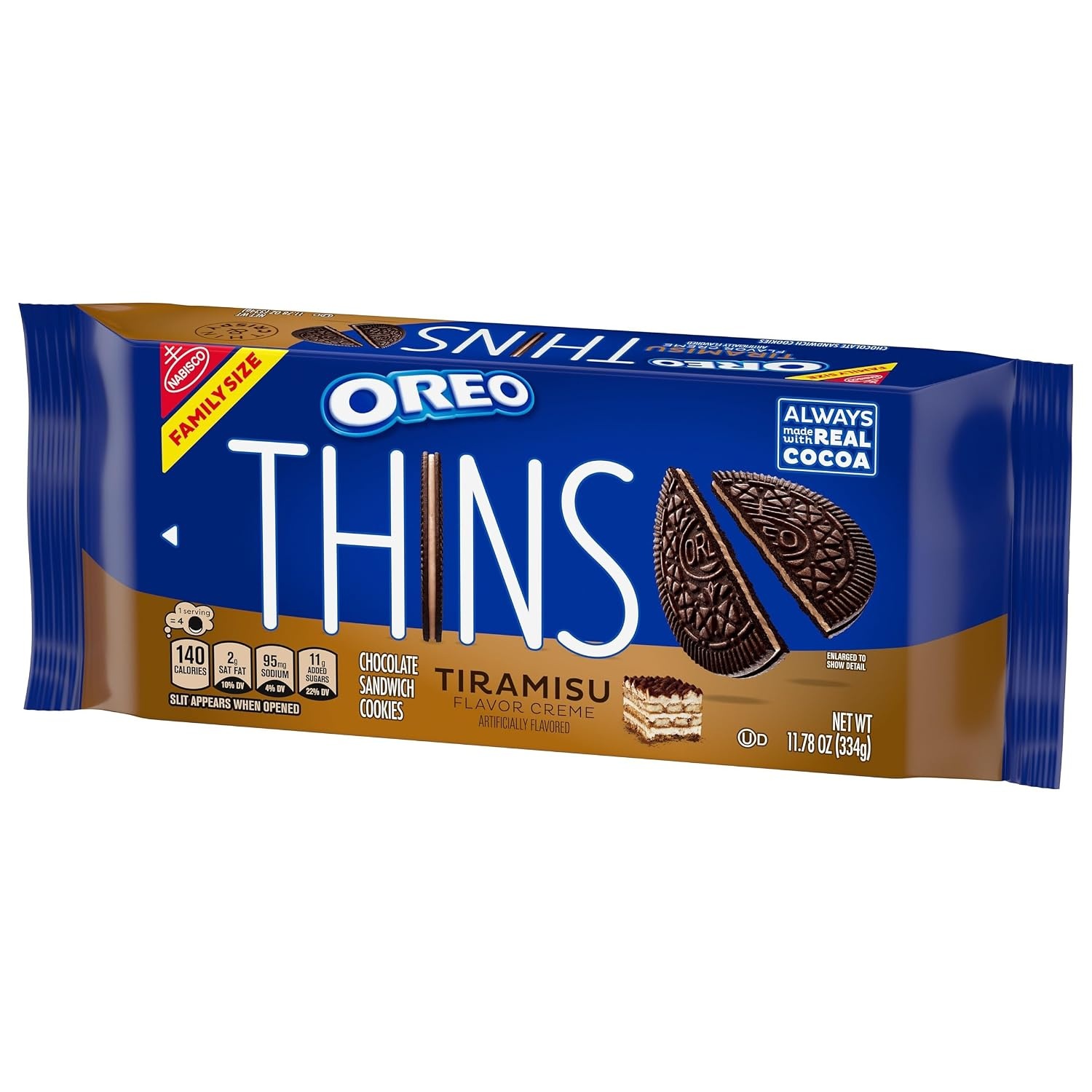 image:imageOREO Thins Tiramisu Creme Chocolate Sandwich Cookies Family Size 1178 oz1178 Ounce Pack of 1
