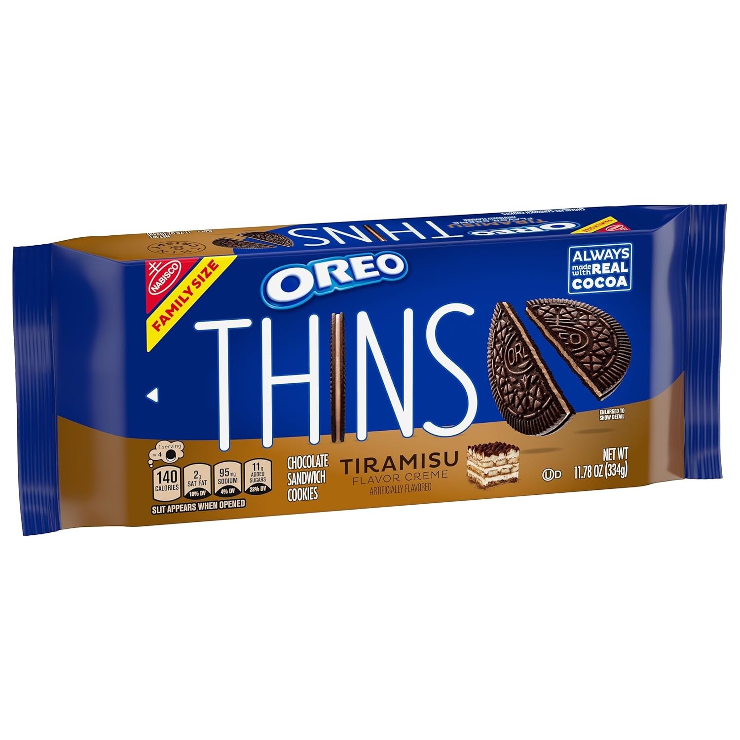 image:imageOREO Thins Tiramisu Creme Chocolate Sandwich Cookies Family Size 1178 oz1178 Ounce Pack of 1