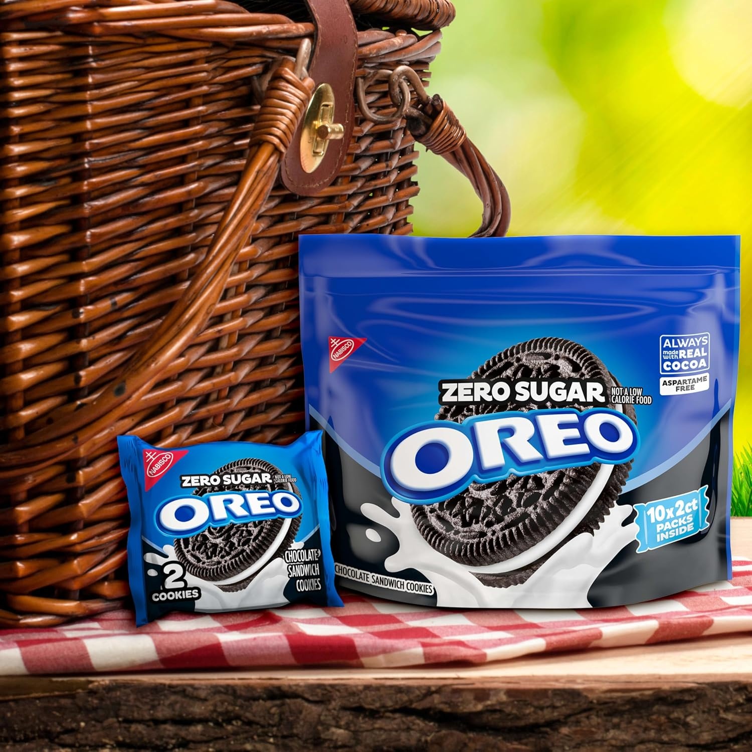 image:imageOREO Zero Sugar Chocolate Sandwich Cookies 10 Snack Packs 2 Cookies Per Pack