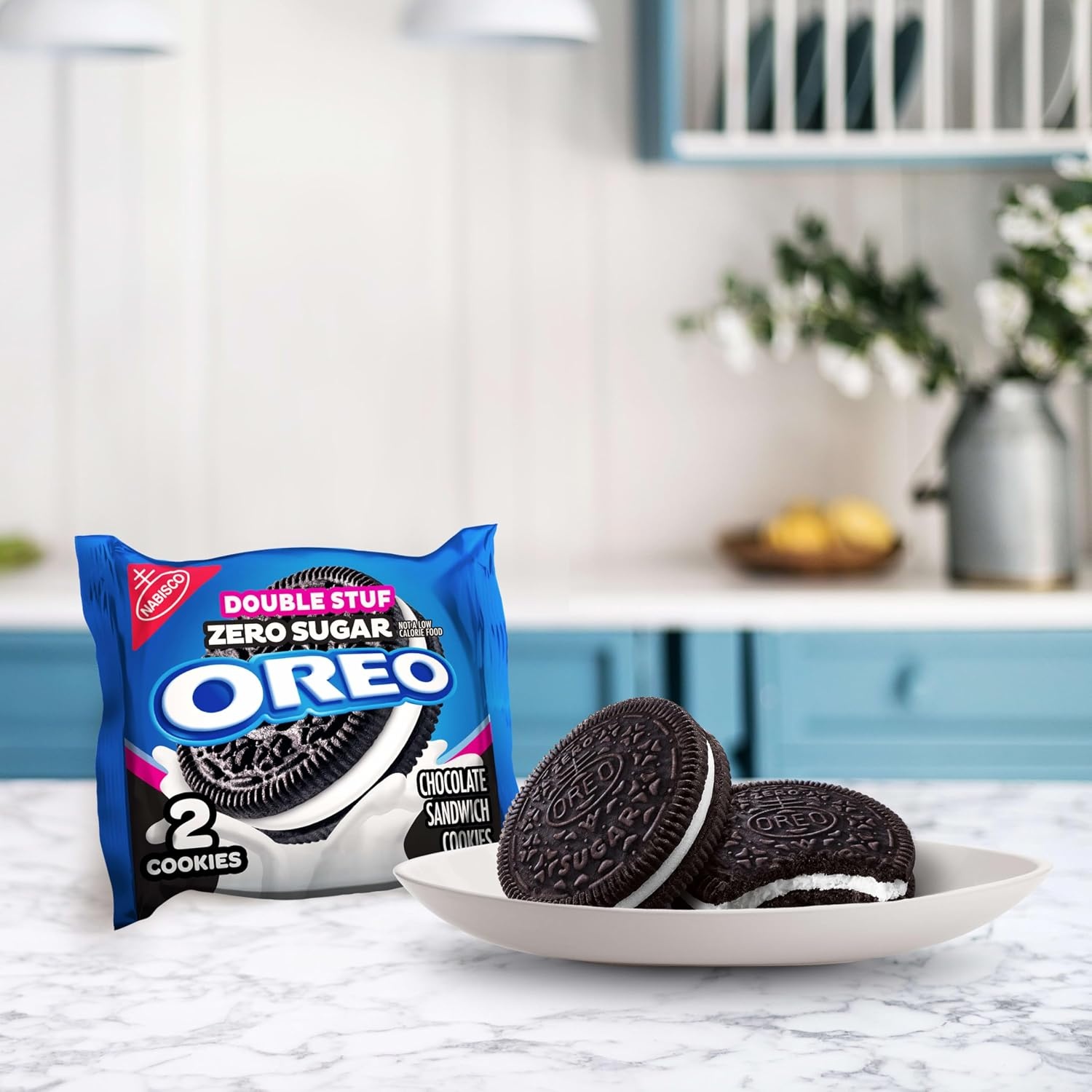image:imageOREO Zero Sugar and OREO Double Stuf Zero Sugar Chocolate Sandwich Cookies Variety Pack 20 Snack Packs 2 Cookies Each