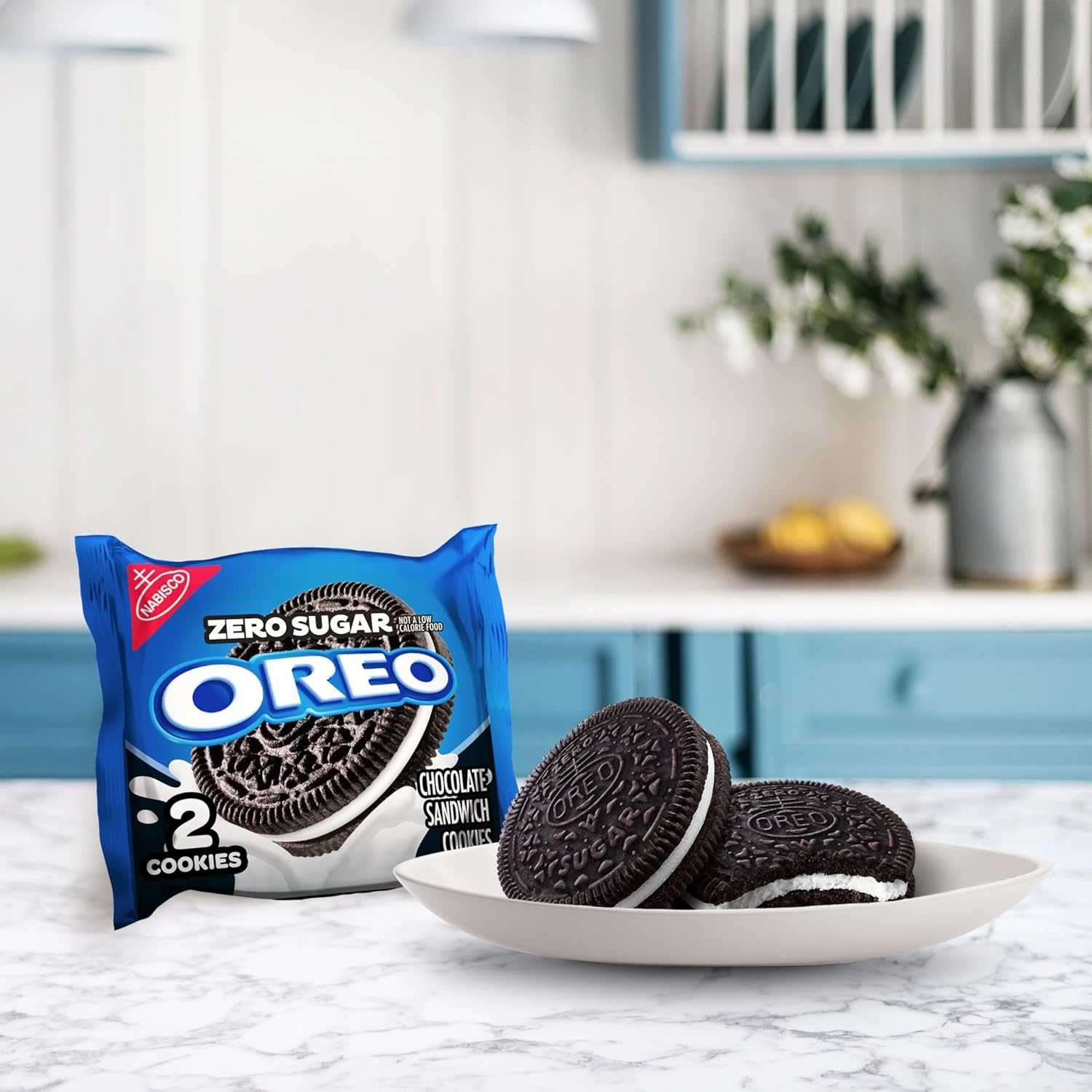 image:imageOREO Zero Sugar and OREO Double Stuf Zero Sugar Chocolate Sandwich Cookies Variety Pack 20 Snack Packs 2 Cookies Each