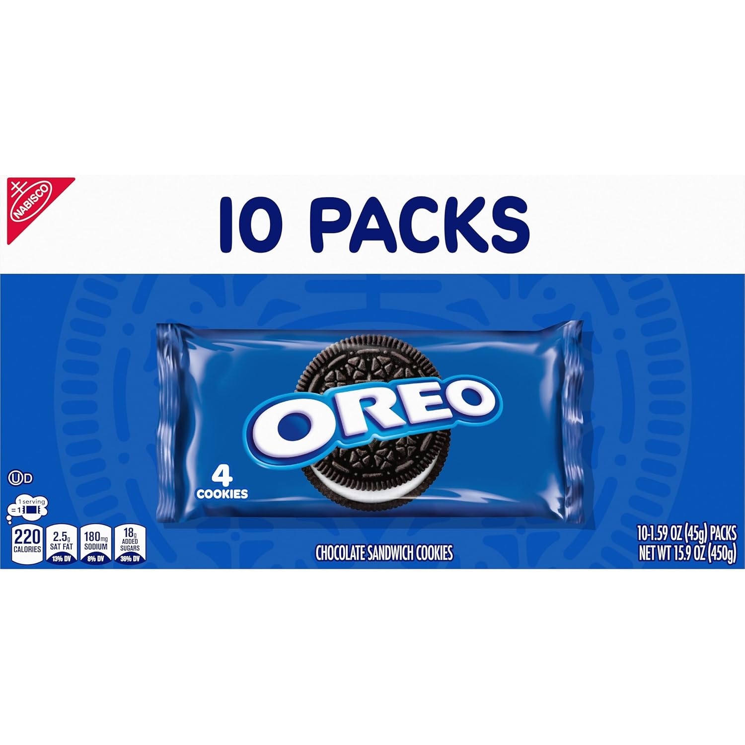 image:imageOreo Chocolate Sandwich Cookies 10 Snack Packs 4 Cookies per Pack159 oz