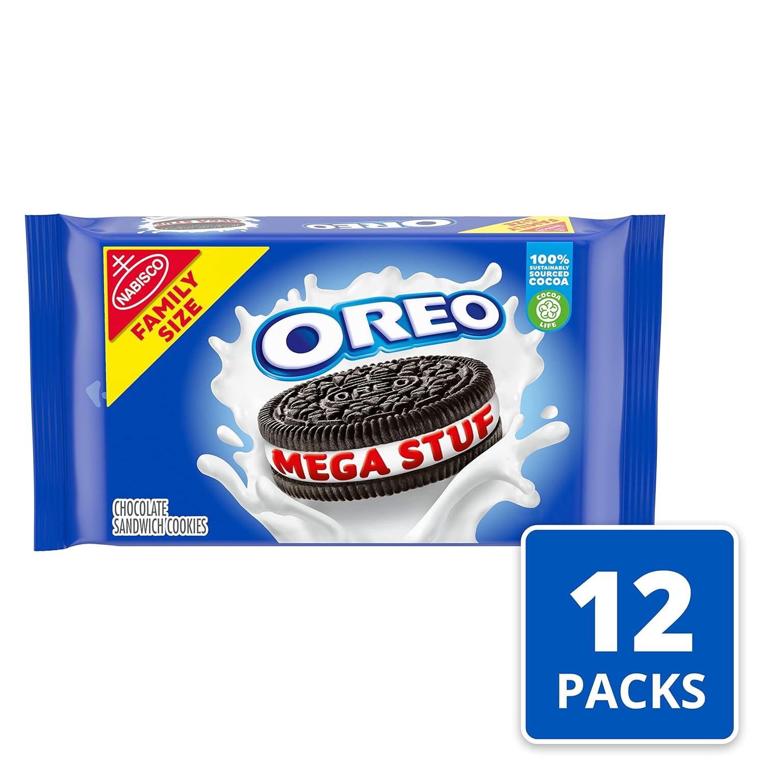 image:imageOreo Double Stuf Chocolate Sandwich Cookies Family Size 1871 oz12 Count Pack of 1