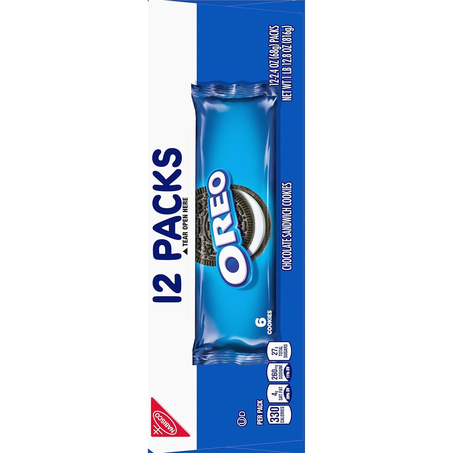 image:imageOreo Double Stuf Chocolate Sandwich Cookies Family Size 1871 oz12 Count Pack of 4