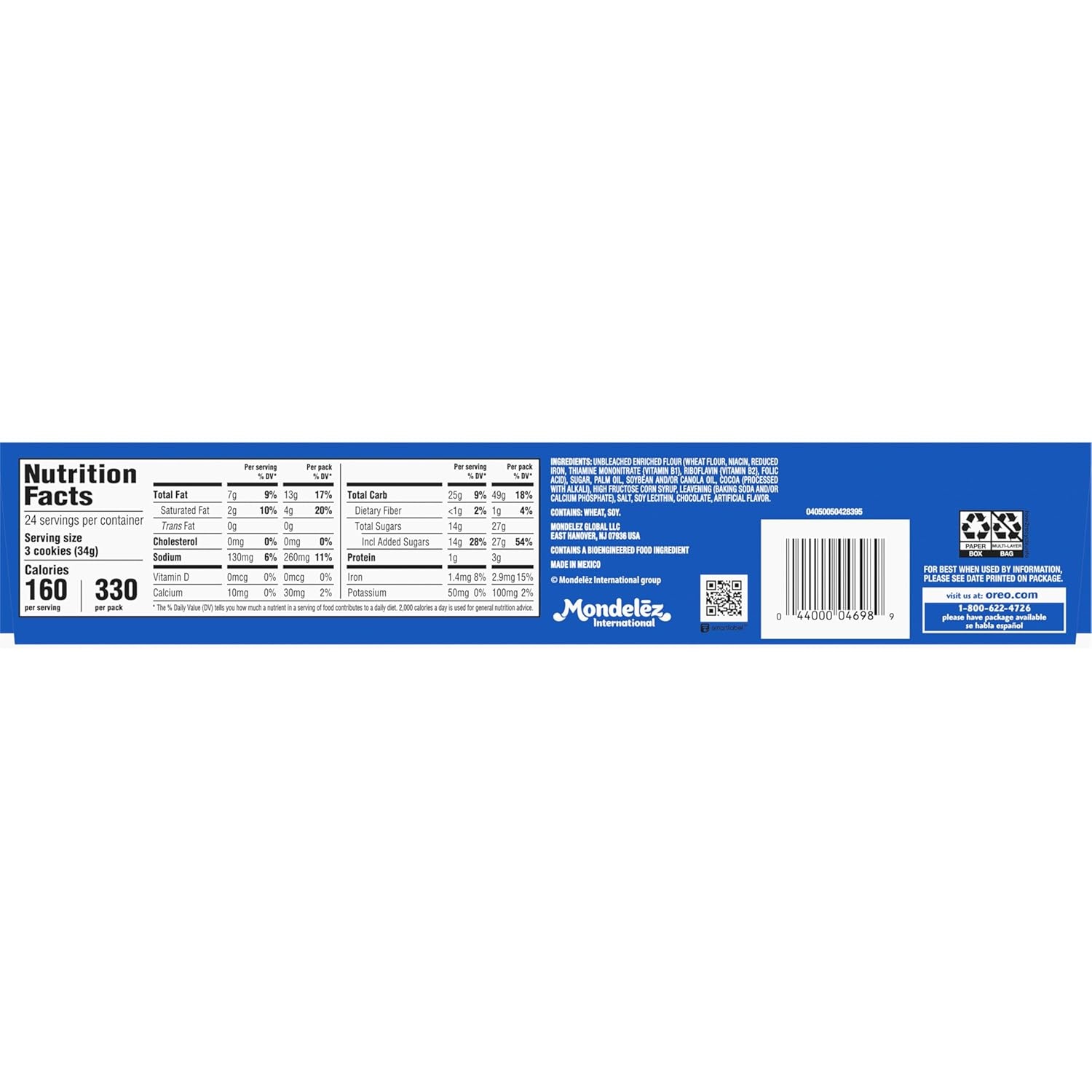 image:imageOreo Double Stuf Chocolate Sandwich Cookies Family Size 1871 oz12 Count Pack of 4