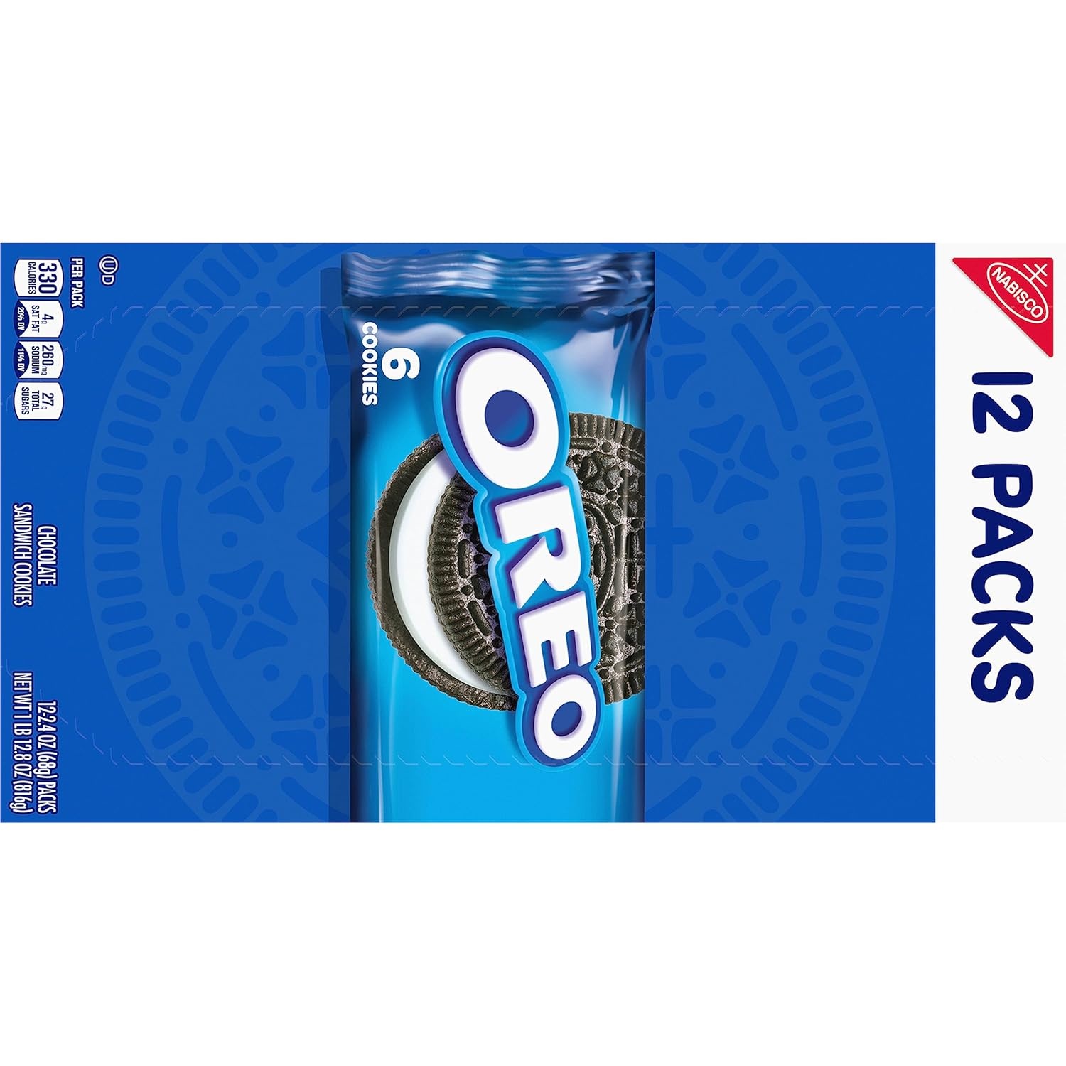 image:imageOreo Double Stuf Chocolate Sandwich Cookies Family Size 1871 oz12 Count Pack of 4