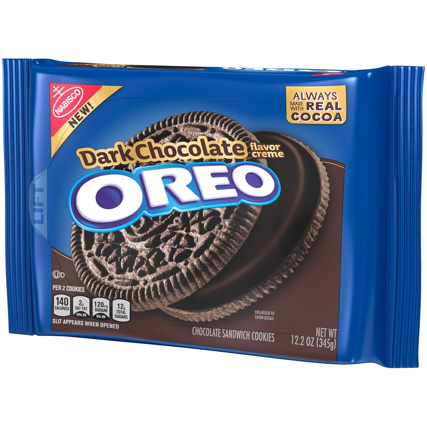 image:imageOreo Double Stuf Chocolate Sandwich Cookies Family Size 1871 oz122 Ounce Pack of 1