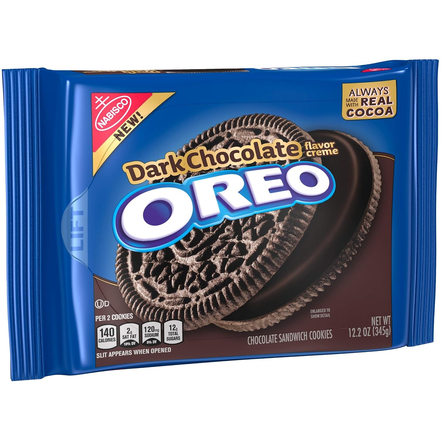 image:imageOreo Double Stuf Chocolate Sandwich Cookies Family Size 1871 oz122 Ounce Pack of 1