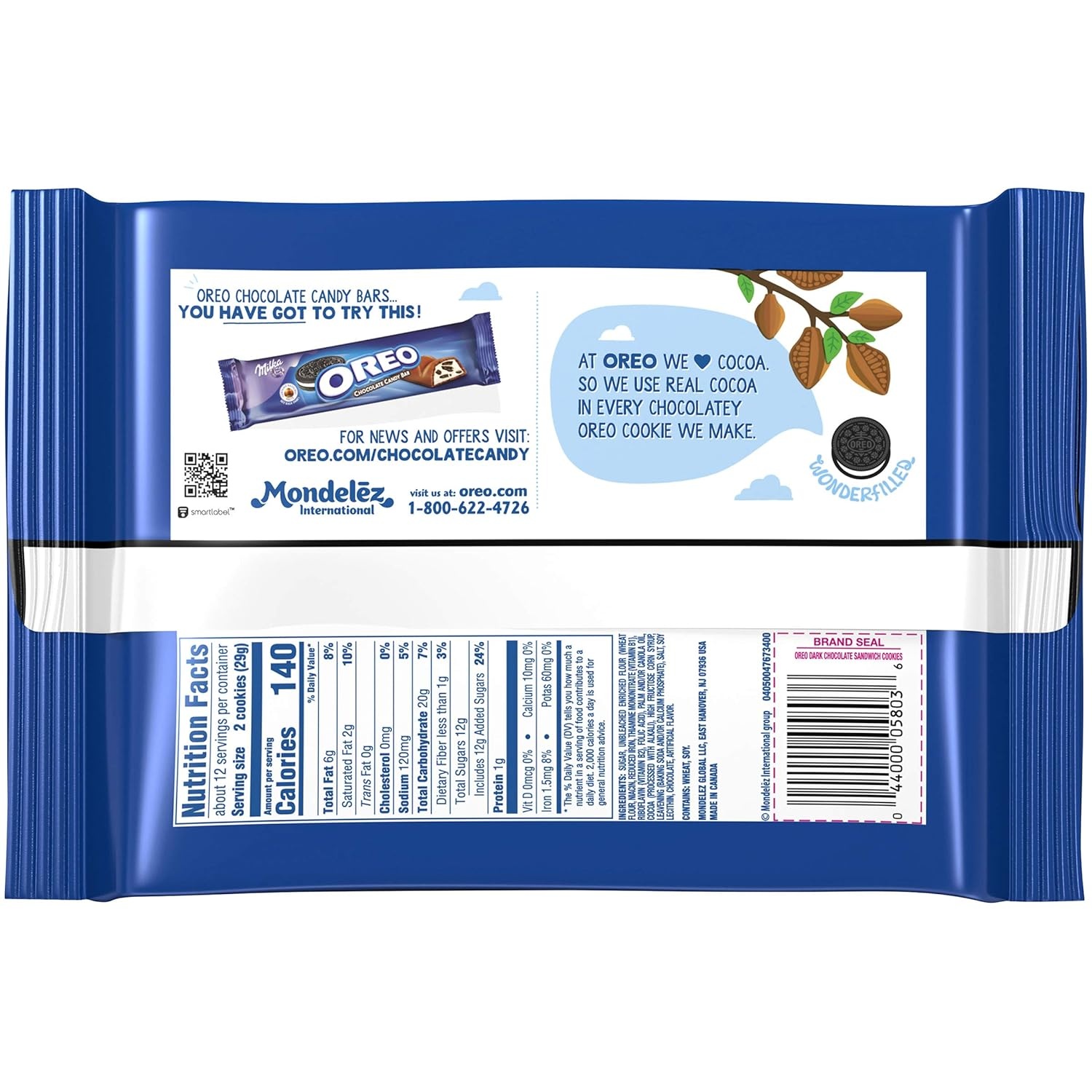 image:imageOreo Double Stuf Chocolate Sandwich Cookies Family Size 1871 oz122 Ounce Pack of 1