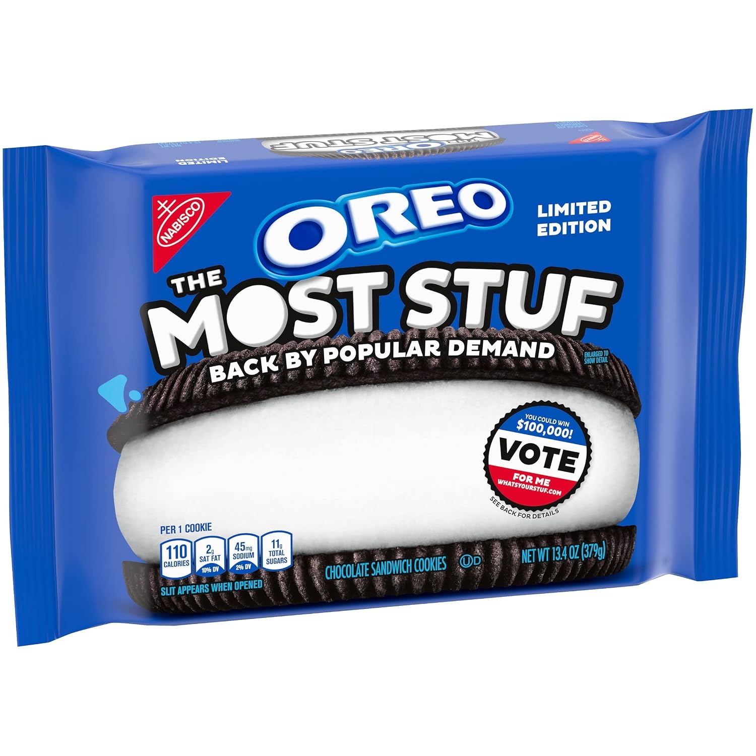 image:imageOreo Double Stuf Chocolate Sandwich Cookies Family Size 1871 oz134 Ounce Pack of 1