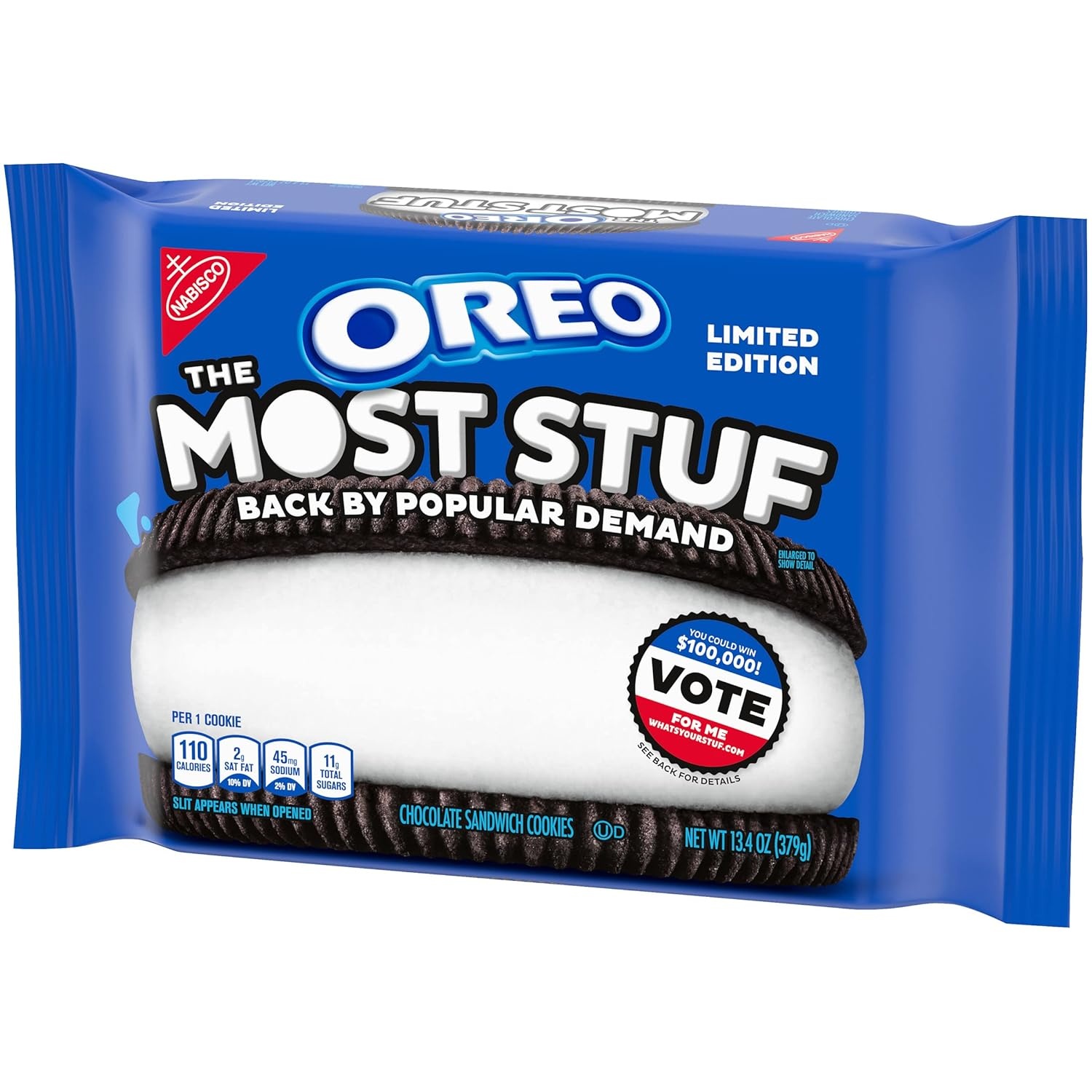 image:imageOreo Double Stuf Chocolate Sandwich Cookies Family Size 1871 oz134 Ounce Pack of 1