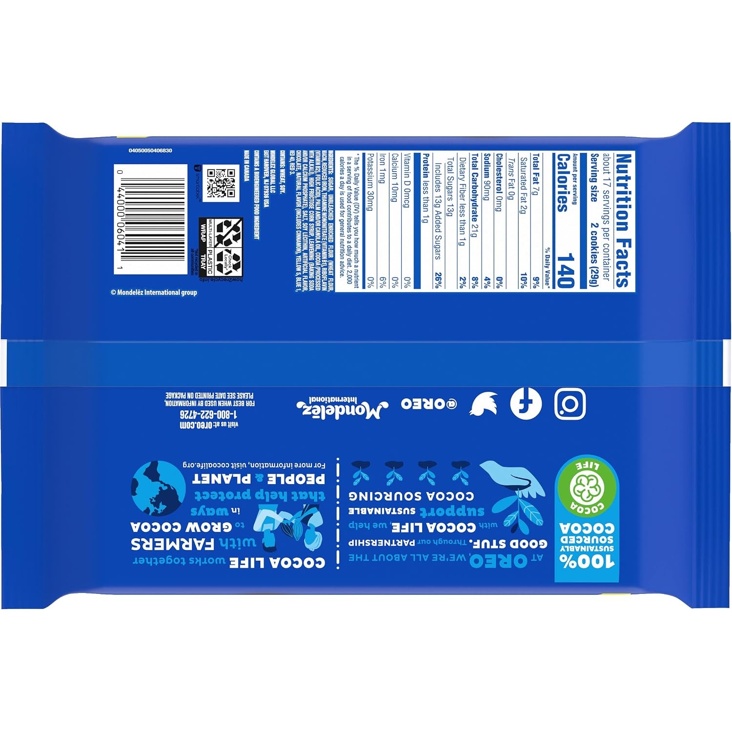 image:imageOreo Double Stuf Chocolate Sandwich Cookies Family Size 1871 oz17 Ounce Pack of 1