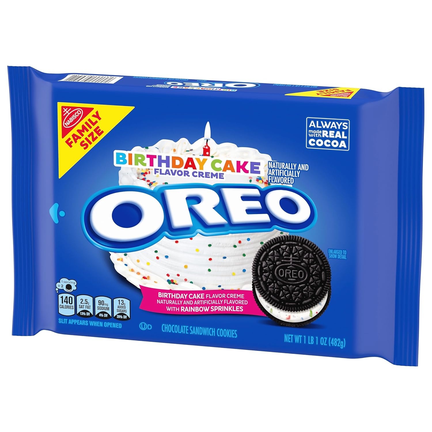 image:imageOreo Double Stuf Chocolate Sandwich Cookies Family Size 1871 oz17 Ounce Pack of 1
