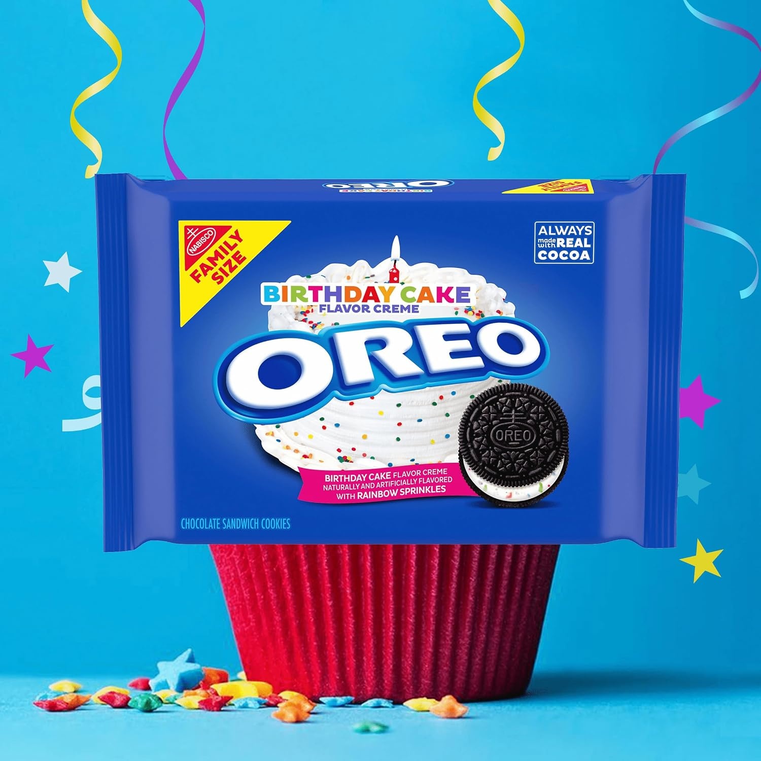 image:imageOreo Double Stuf Chocolate Sandwich Cookies Family Size 1871 oz17 Ounce Pack of 1