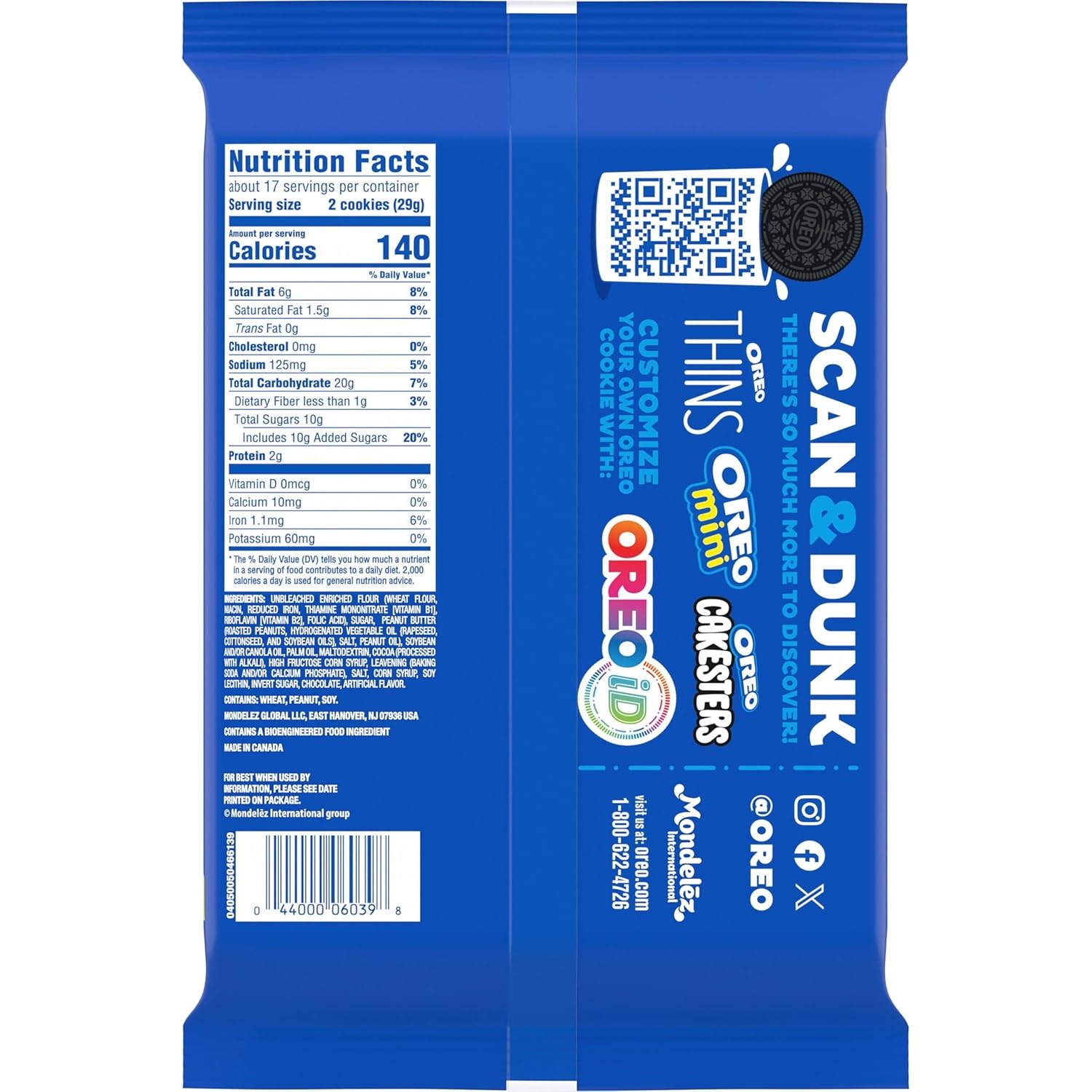 image:imageOreo Double Stuf Chocolate Sandwich Cookies Family Size 1871 oz17 Ounce Pack of 12