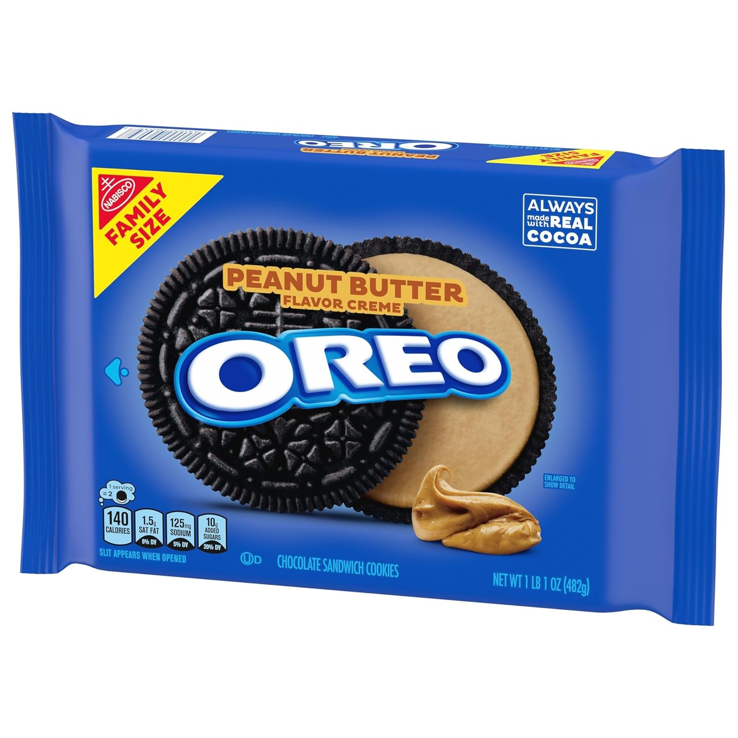 image:imageOreo Double Stuf Chocolate Sandwich Cookies Family Size 1871 oz17 Ounce Pack of 12