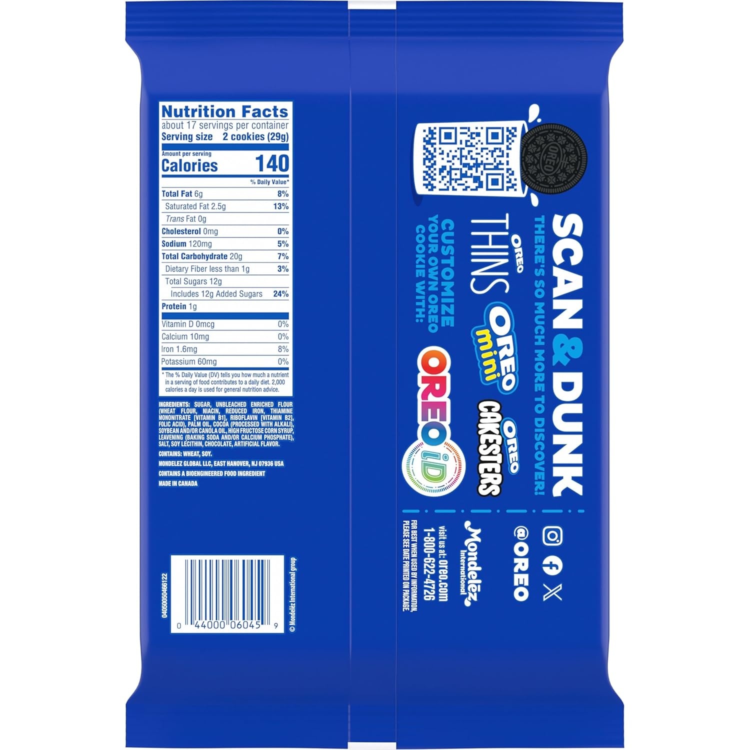image:imageOreo Double Stuf Chocolate Sandwich Cookies Family Size 1871 oz17 Ounce Pack of 12
