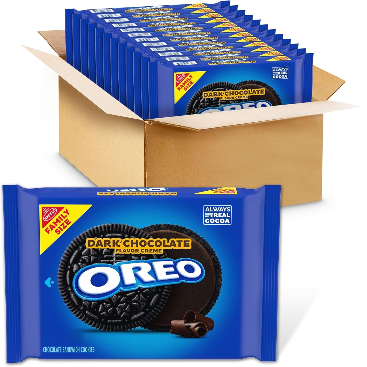 image:imageOreo Double Stuf Chocolate Sandwich Cookies Family Size 1871 oz17 Ounce Pack of 12