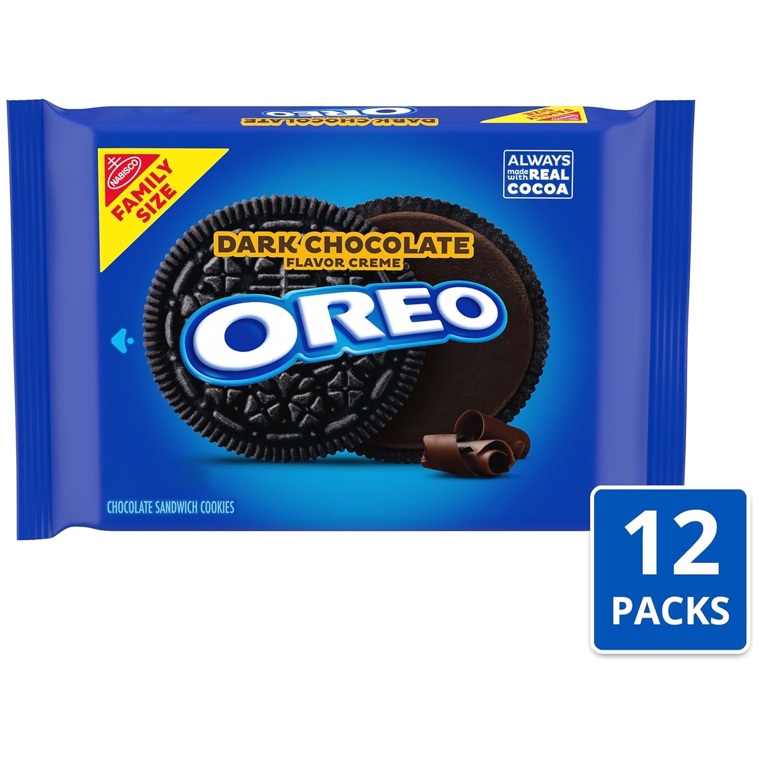 image:imageOreo Double Stuf Chocolate Sandwich Cookies Family Size 1871 oz17 Ounce Pack of 12