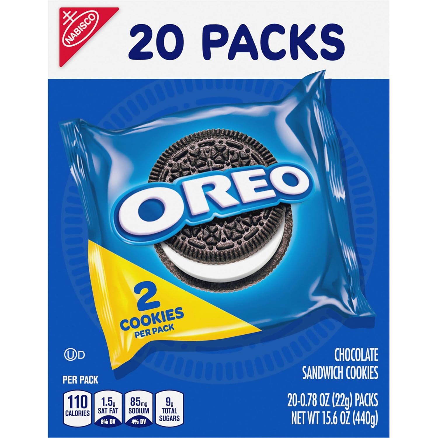 image:imageOreo Double Stuf Chocolate Sandwich Cookies Family Size 1871 oz20 Count Pack of 1