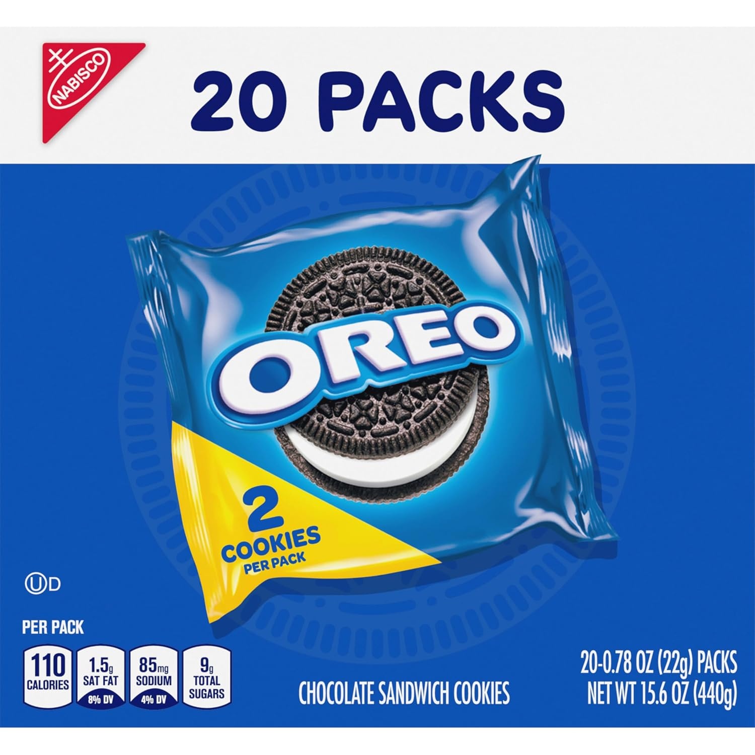 image:imageOreo Double Stuf Chocolate Sandwich Cookies Family Size 1871 oz20 Count Pack of 1